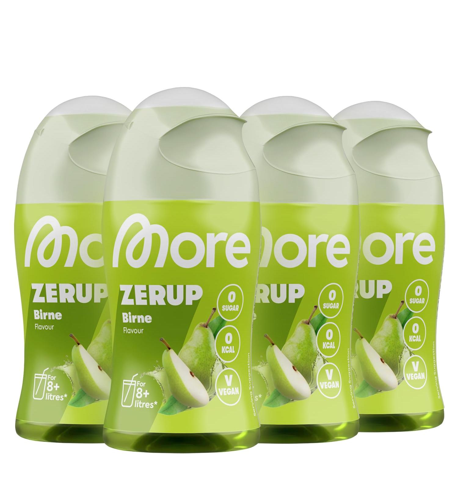 Buy More Zerup Pear Syrup 4x65ml - Sugar-Free Vegan Zero Calories Made in Germany - Perfect for Up to 32L of Delicious Drink! - Buy Online on GoSupps.com