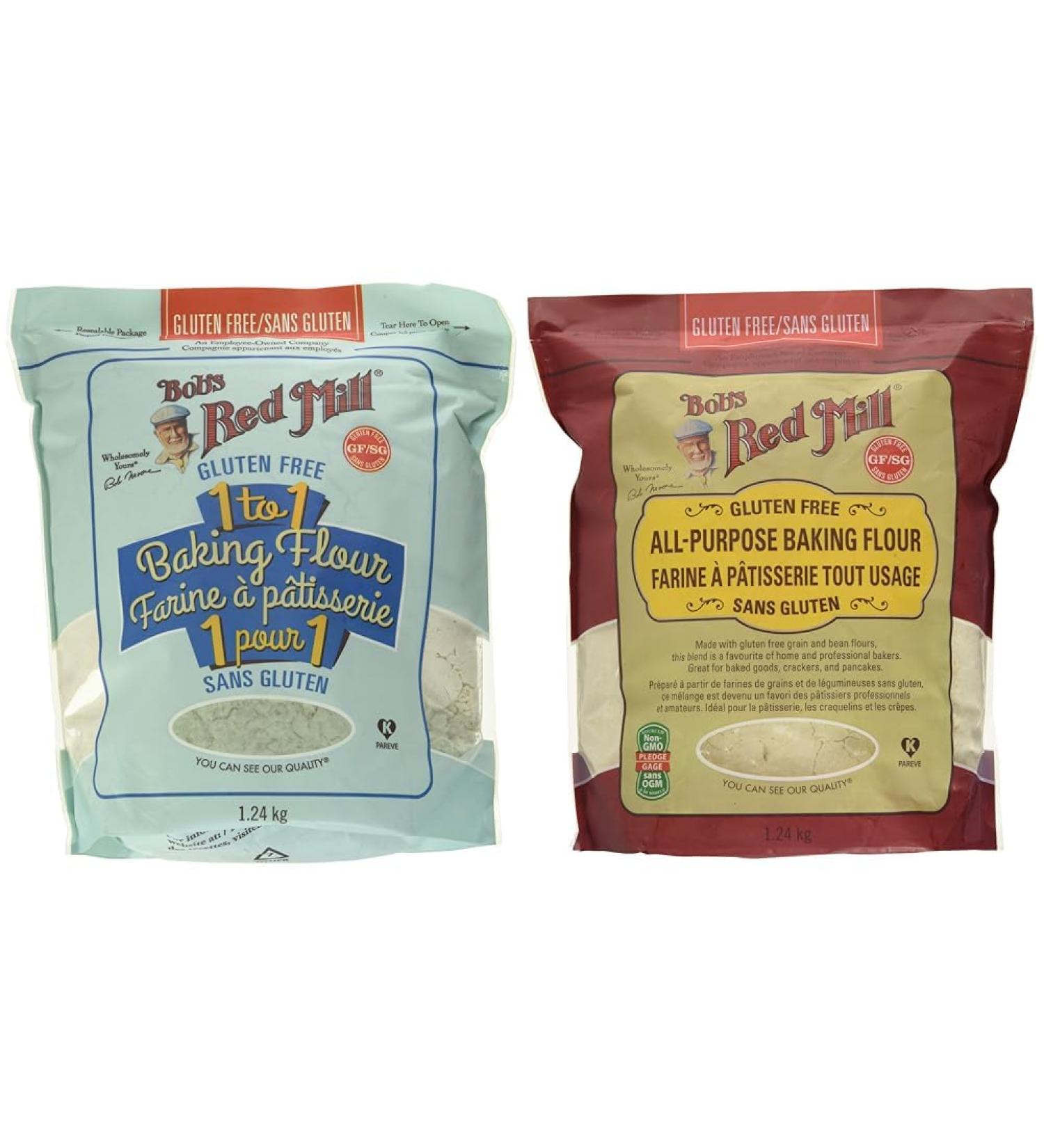 Bob's Red Mill Bob's Red Mill Gluten Free 1 to 1 Baking Flour 1240 Grams & Gluten Free All Purpose Baking Flour 1.24 kilo Gram Baking Flour + Baking Flour 1.24kg - Buy Online on GoSupps.com