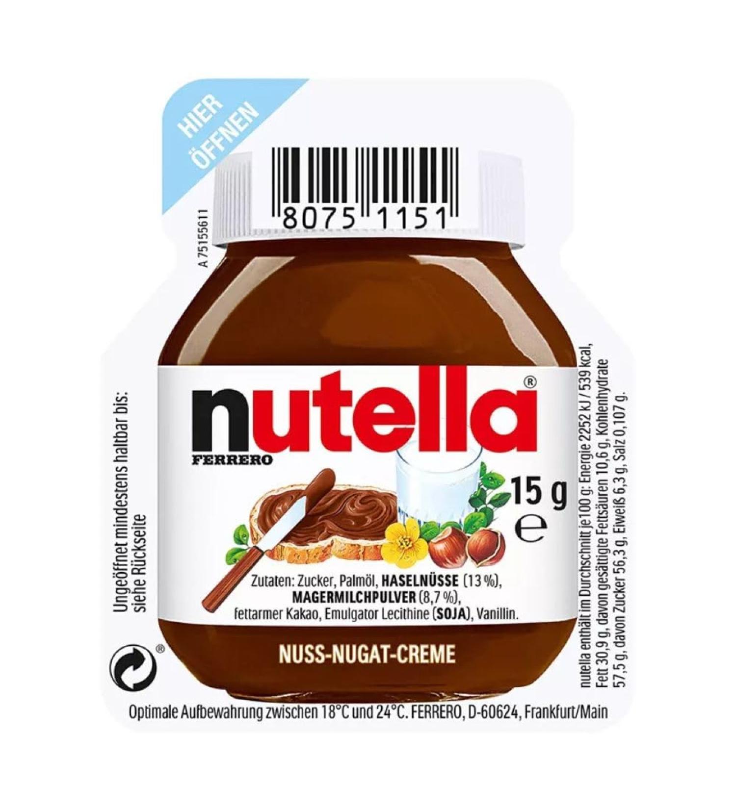 Nutella Ferrero - Single-dose spreadable cream 120 tubs 15g 1800g  - Buy Online on GoSupps.com