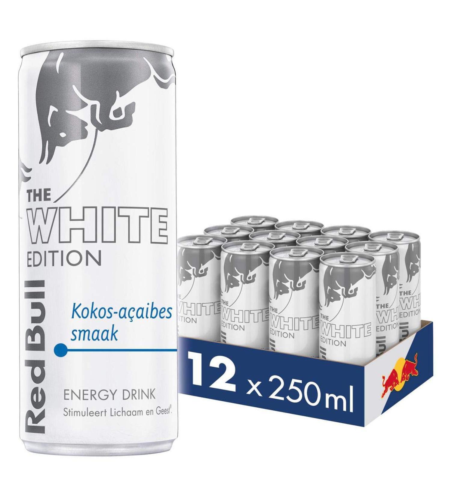  Red Bull Red Bull Energy Drink White Edition Coconut-A a 12 pack - 12 x 250ml | Exotic Nuts and Fruity A a | Stimulates Body and Mind - Buy Online on GoSupps.com
