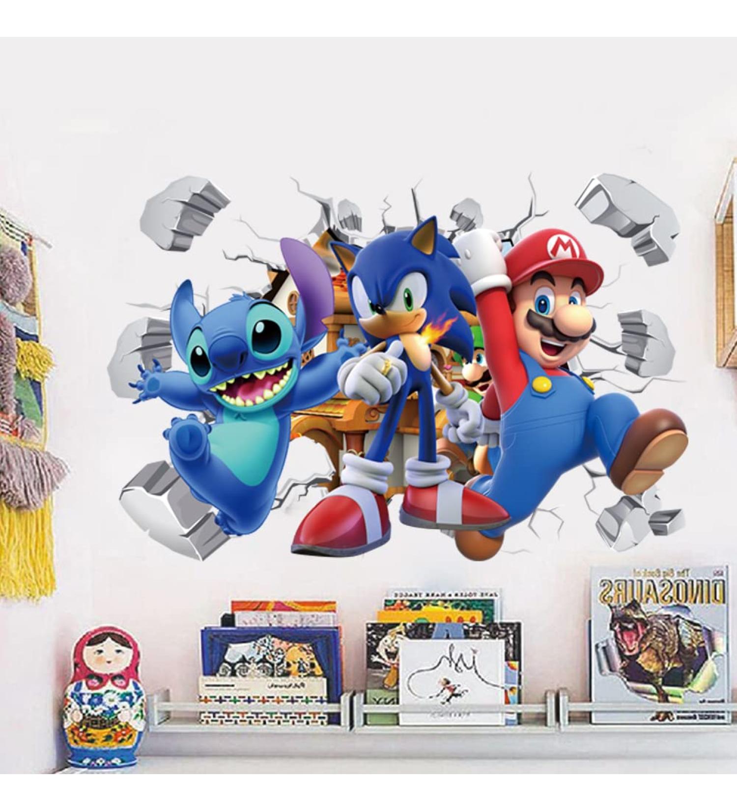 3D Cartoon Wall Stickers | Self-Adhesive Boys Girls Wall Decal | Bedroom Living Room Hotel Decor | 40X60cm - Buy Online on GoSupps.com