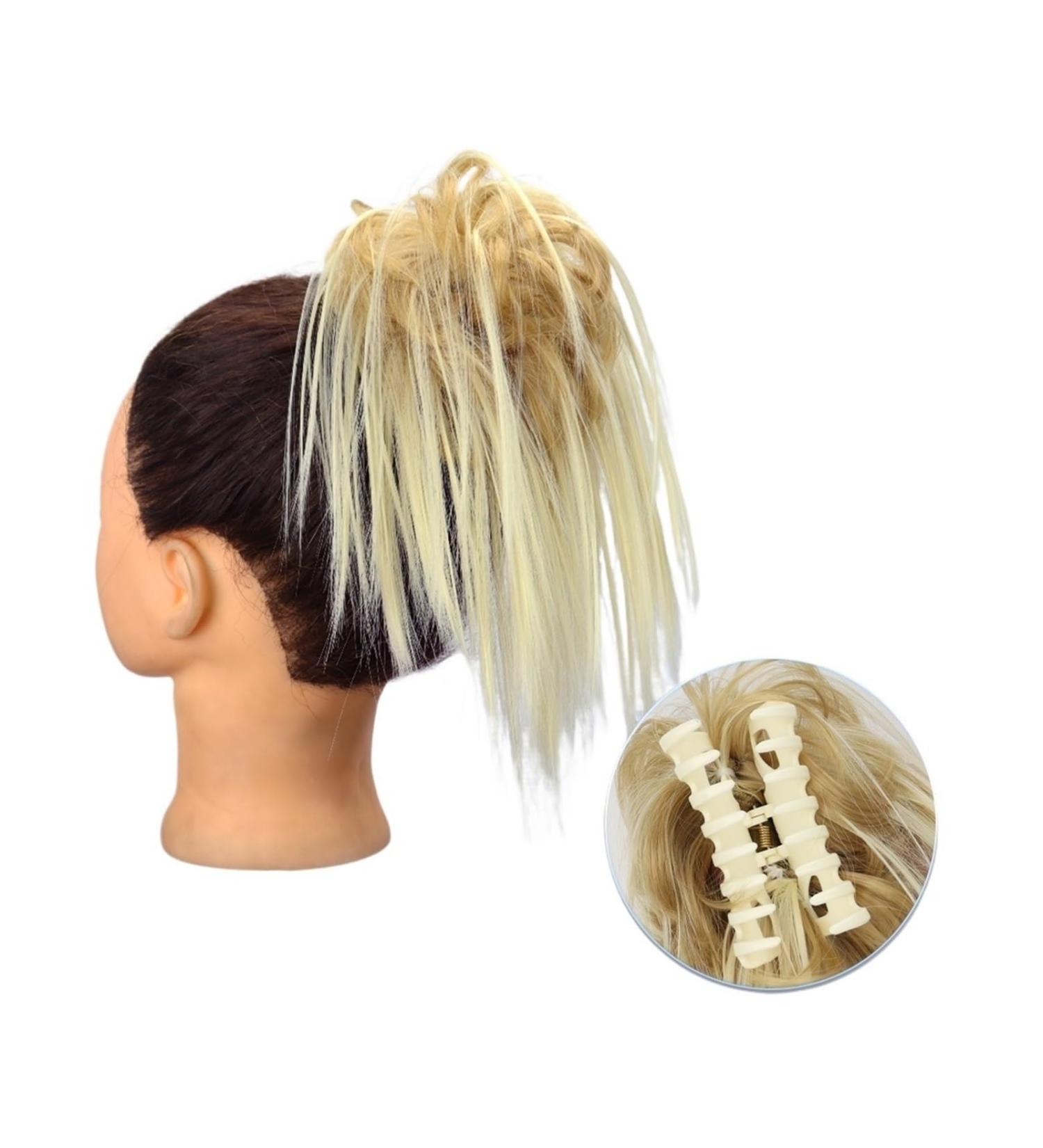 Bun Hair Piece Synthetic Claw Clip Messy Bun Hair Extensions Fluffy Chignon Black Blonde Hair Bun Updo False Natural Hairpiece for Women Hair Pieces for Women(22H613) - Buy Online on GoSupps.com