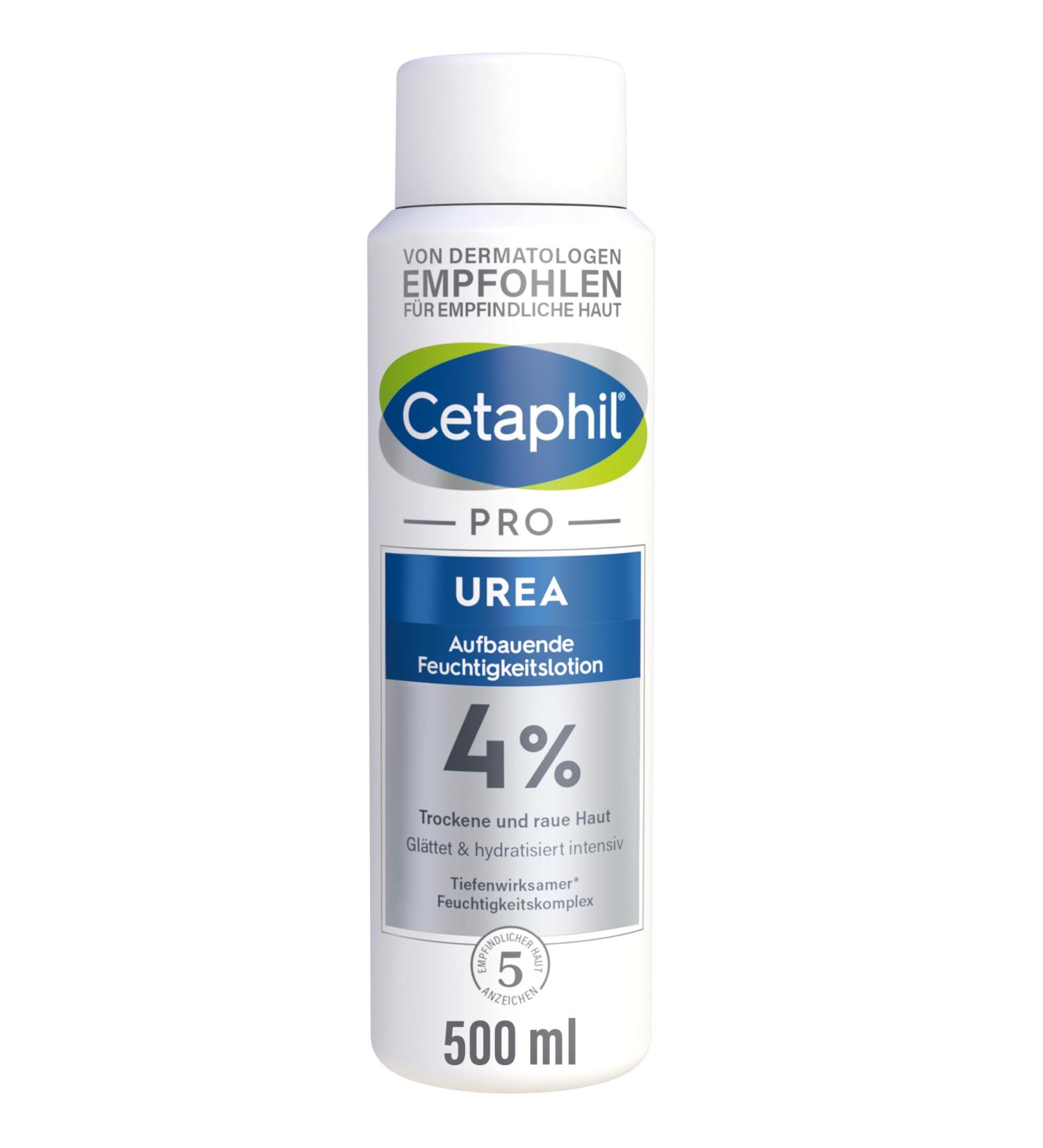 Cetaphil 4% Urea Moisture Lotion 500ml - Intense Hydration for Dry Rough Skin | Smooth & Refresh Skin - Buy Online on GoSupps.com