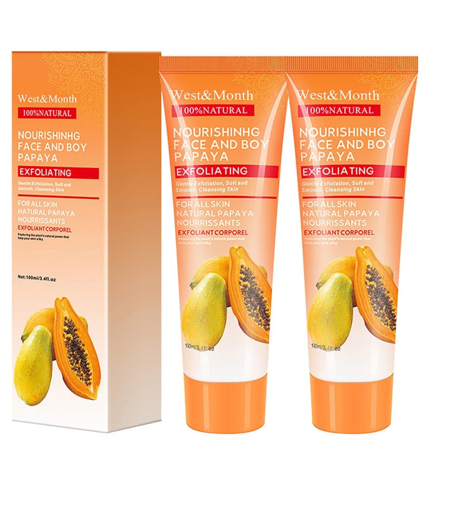 Skinetic 2Pack Papaya Deep Exfoliator with Papaya Essence - Facial and Body Scrub - Buy Online on GoSupps.com