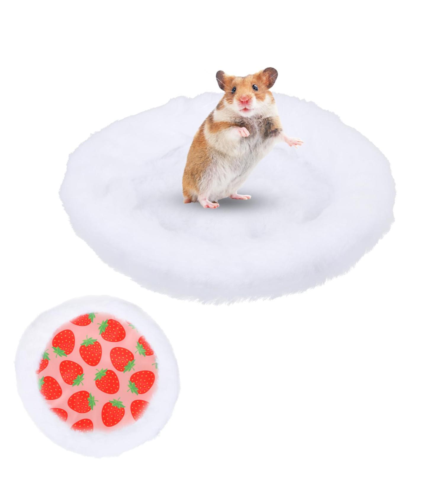 Jodsen Small Animal Bed Mat Soft Pet Bed Small Animal Winter Cage Mat Pad Hamster Round Cushion Nest Guinea Pig Sleeping Cushion Fleece Sleep Pad for Chinchilla Guinea Pig Hamster (White) - Buy Online on GoSupps.com
