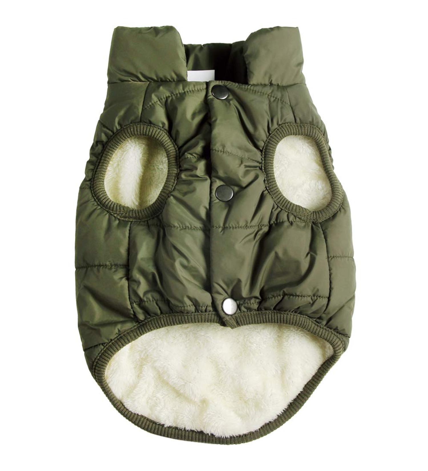 Buy Joydaog Dog Jacket - Warm 2-Layer Fleece Vest for Winter | Windproof & Soft Puppy Coat - Size 2XL Green - Buy Online on GoSupps.com