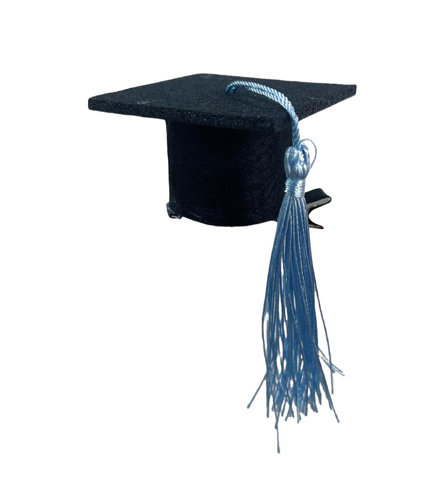 Graduation Hat Hair Clip | 3D Doctoral Hat Hair Clip Headband - Graduation Party Dress up Photo Decoration Supplies Hat Inserts Graduation Accessories for Kids Adults Blue - Buy Online on GoSupps.com