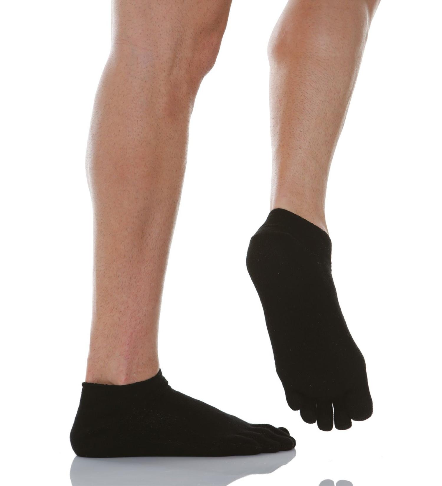 RELAXSAN 650CS Diabetic No Show Socks - Unisex Five Fingers Low Cut Socks for Sensitive Feet - Cotton and Silver Blend - Black - Buy Online on GoSupps.com