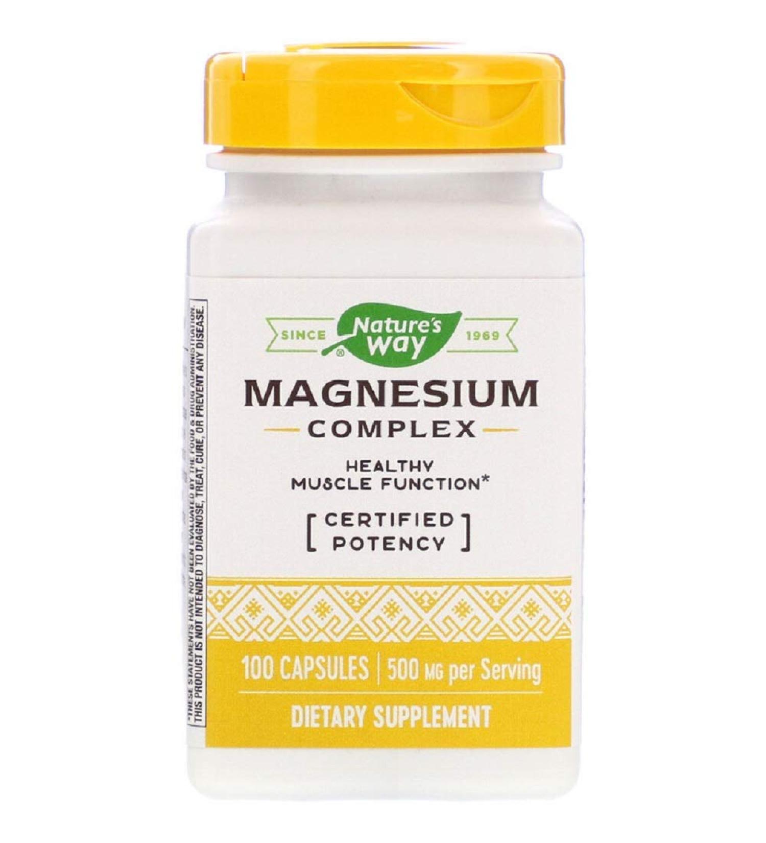 Nature's Way Magnesium 500mg 100ct Capsules - Unflavored | Pack of 1 - Buy Online on GoSupps.com