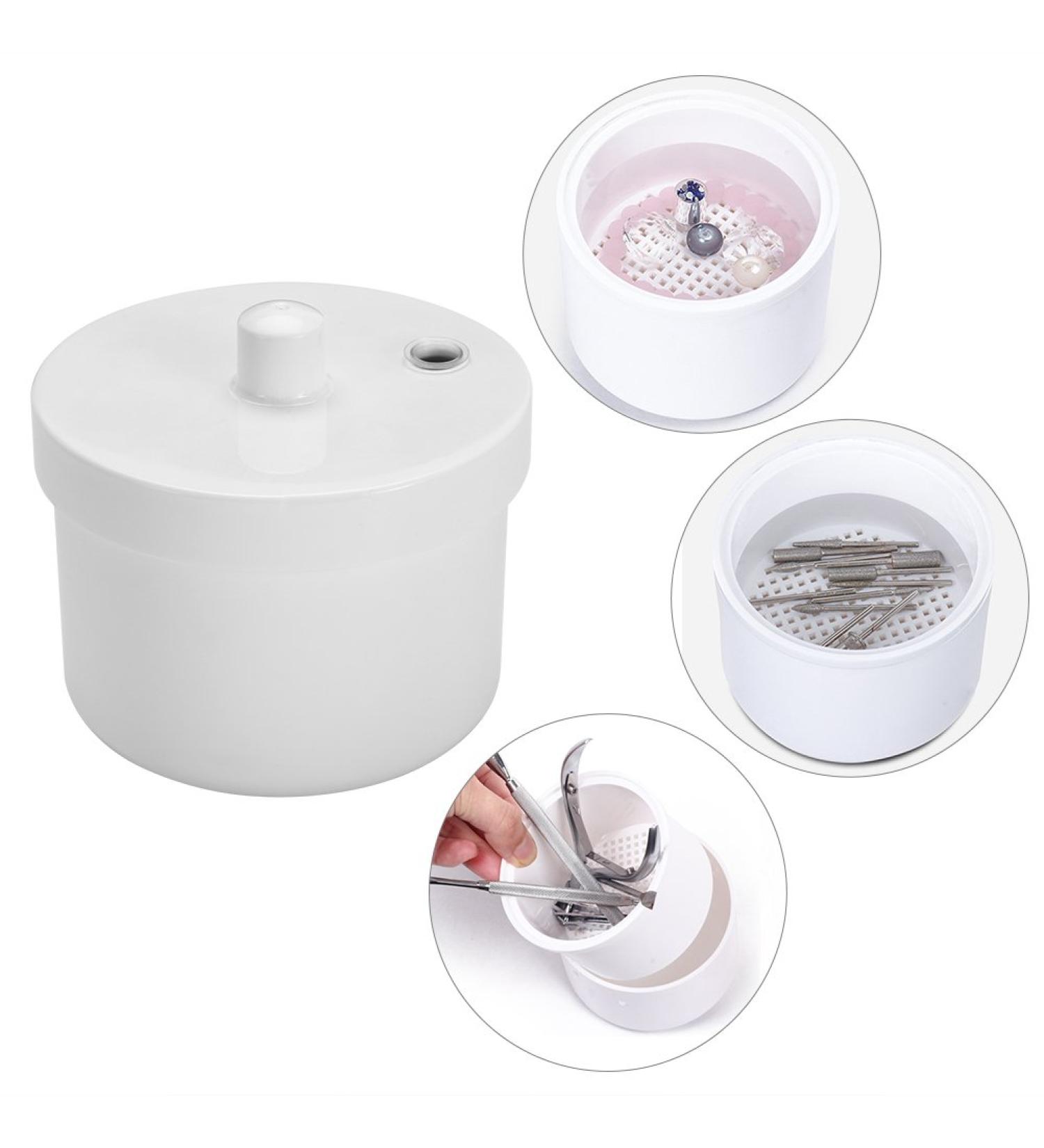 Disinfection Box & Sterilizer for Nail Art Tools - Round Clean Jar for Manicure Accessories - Use with Alcohol or Disinfectant - Buy Online on GoSupps.com