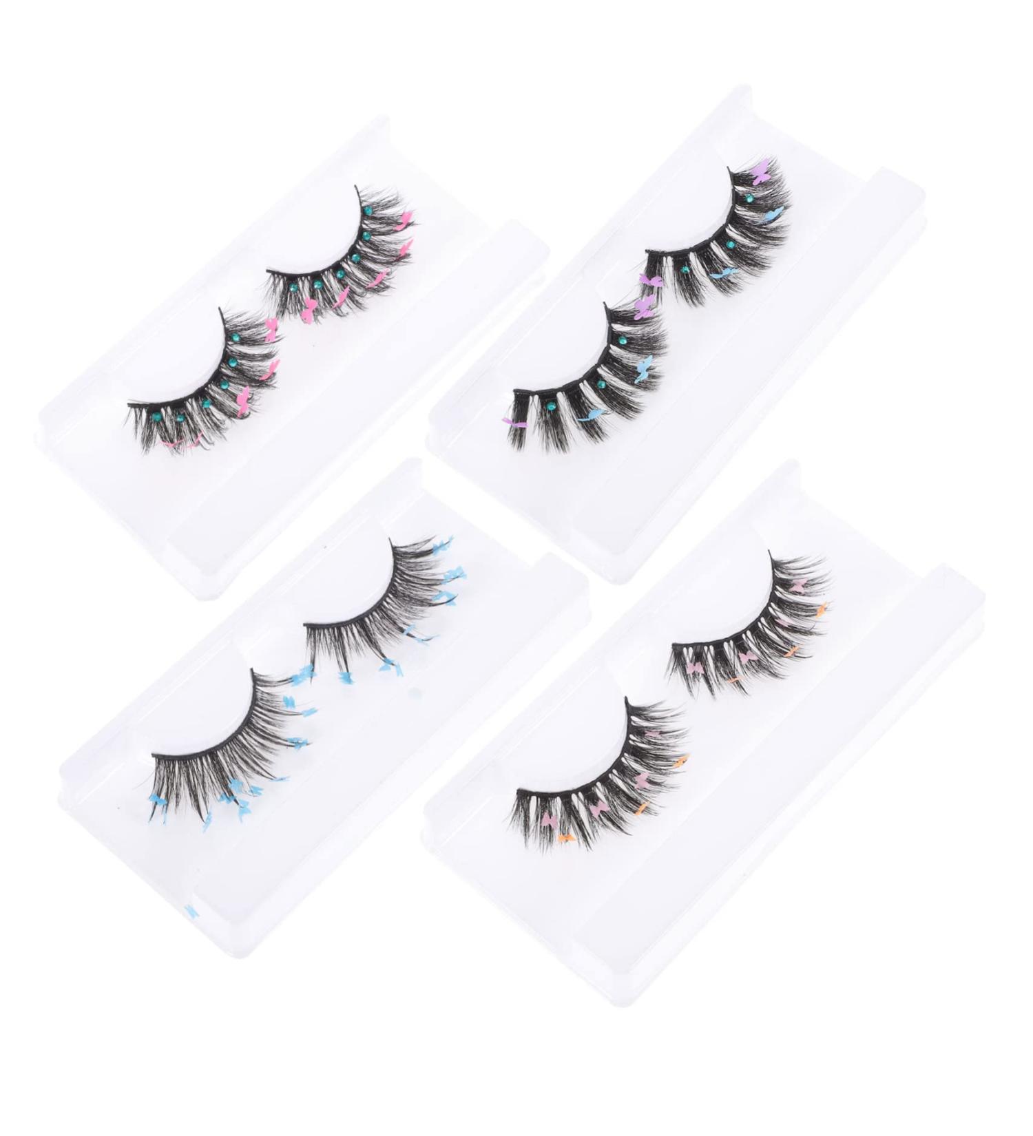 FRCOLOR 4 Pairs Sequin False Eyelashes Segmented False Eyelashes Sequins Fake Lash Natural False Soft Thick Lashes Artificial Eyelashes Handmade Eye Lashes Cosplay Decorate Chemical Fiber - Buy Online on GoSupps.com