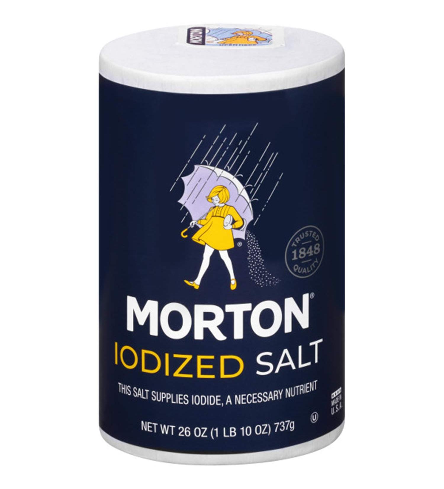 Morton Iodized Salt 26oz (Pack of 24) - Essential Iodized 26oz Pack - Buy in Bulk for Savings - Buy Online on GoSupps.com