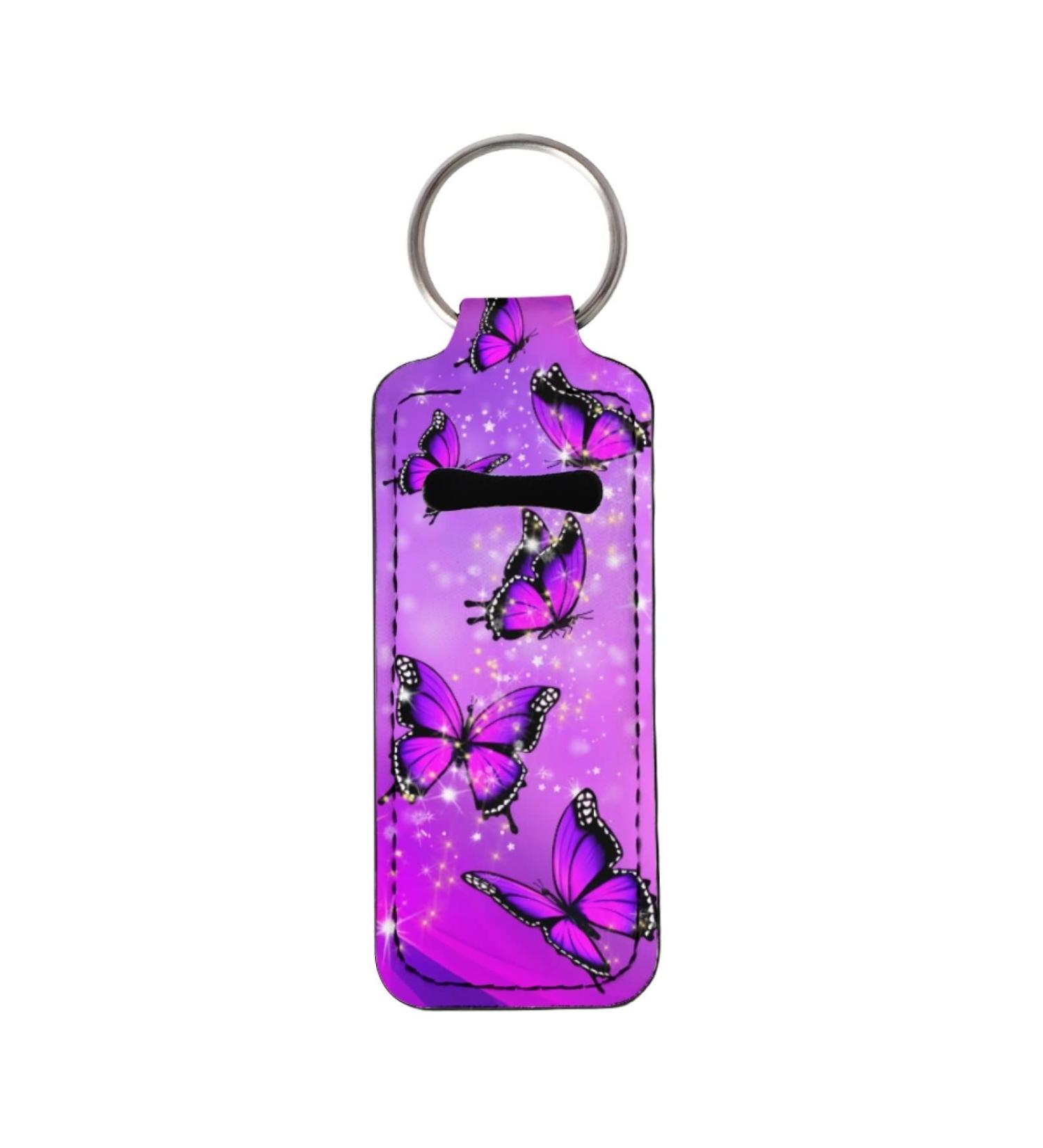 Lip balm keychain for women and girls Purple butterfly - Buy Online on GoSupps.com