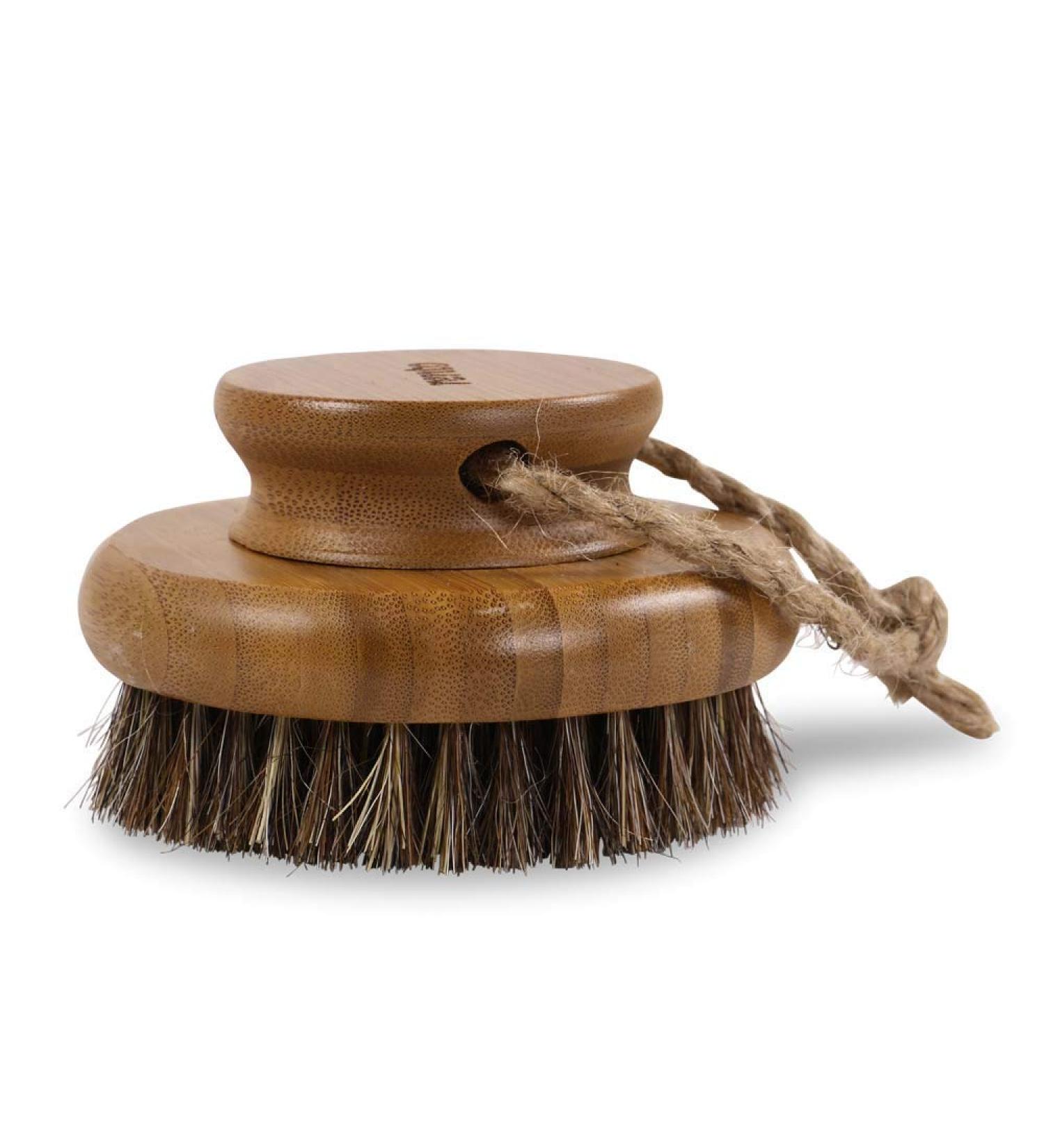 Round body brush bamboo with natural hair