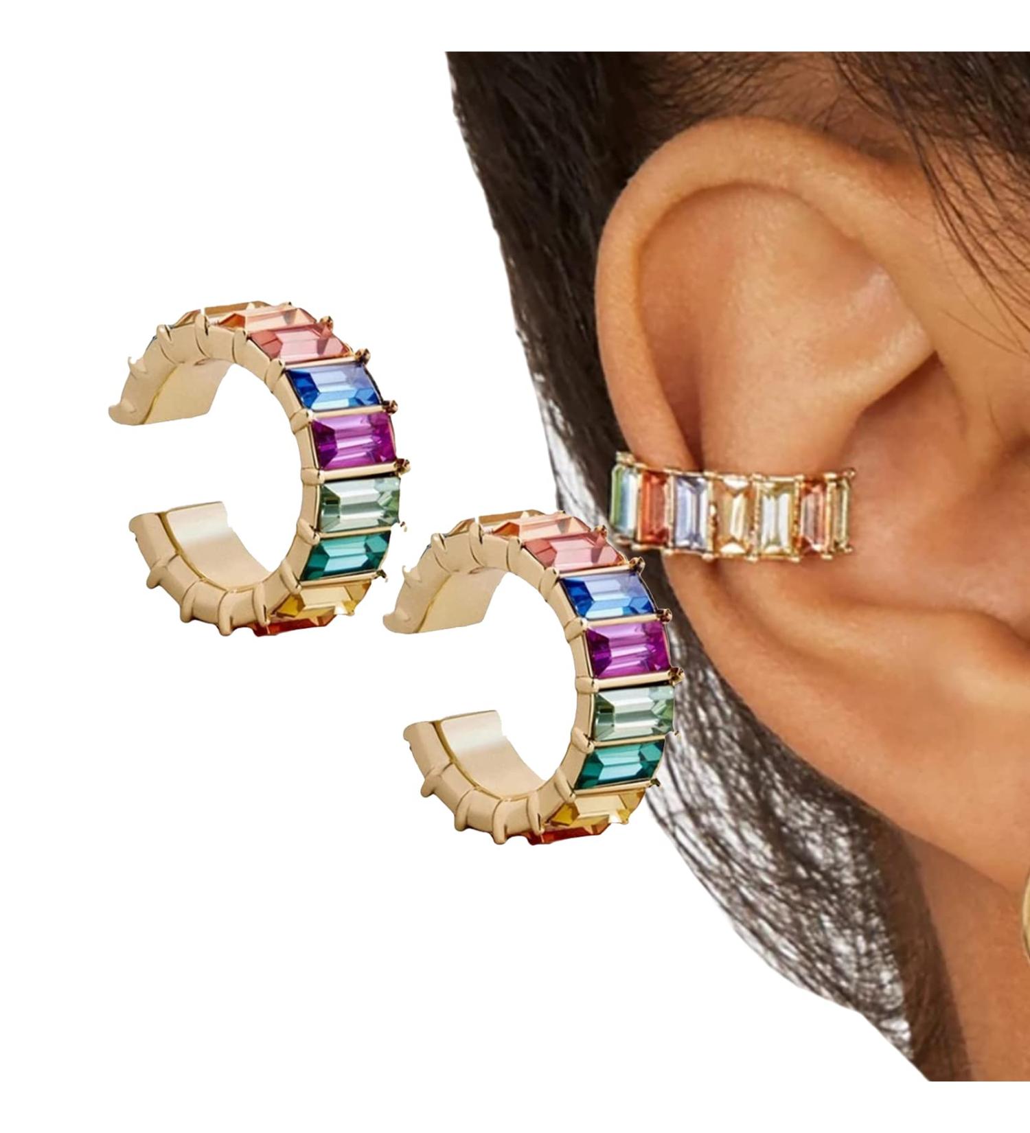 Tinnitus KyaniteION Women Ear Cuff Kyanite ION Women Ear Cuff Rhinestone Non Pierced Ear Clips Cuff earrings Jewelry Gifts for Women (2pc) - Buy Online on GoSupps.com