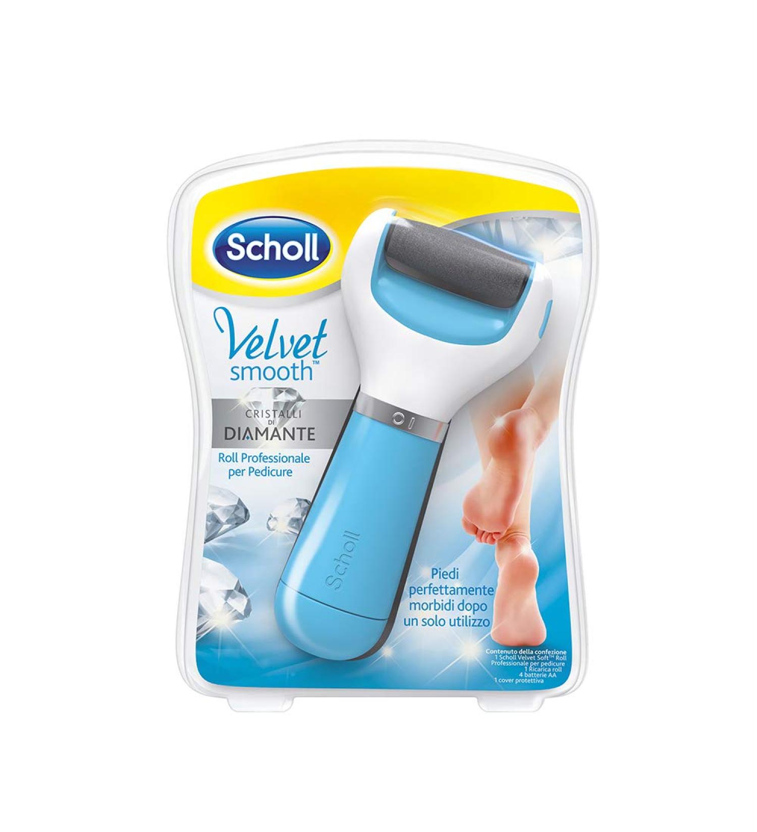 Scholl Velvet Smooth Electric Pedicure - Cracked Heels Treatment with Diamond Crystals - Light Blue - 1 Pack - Buy Online on GoSupps.com