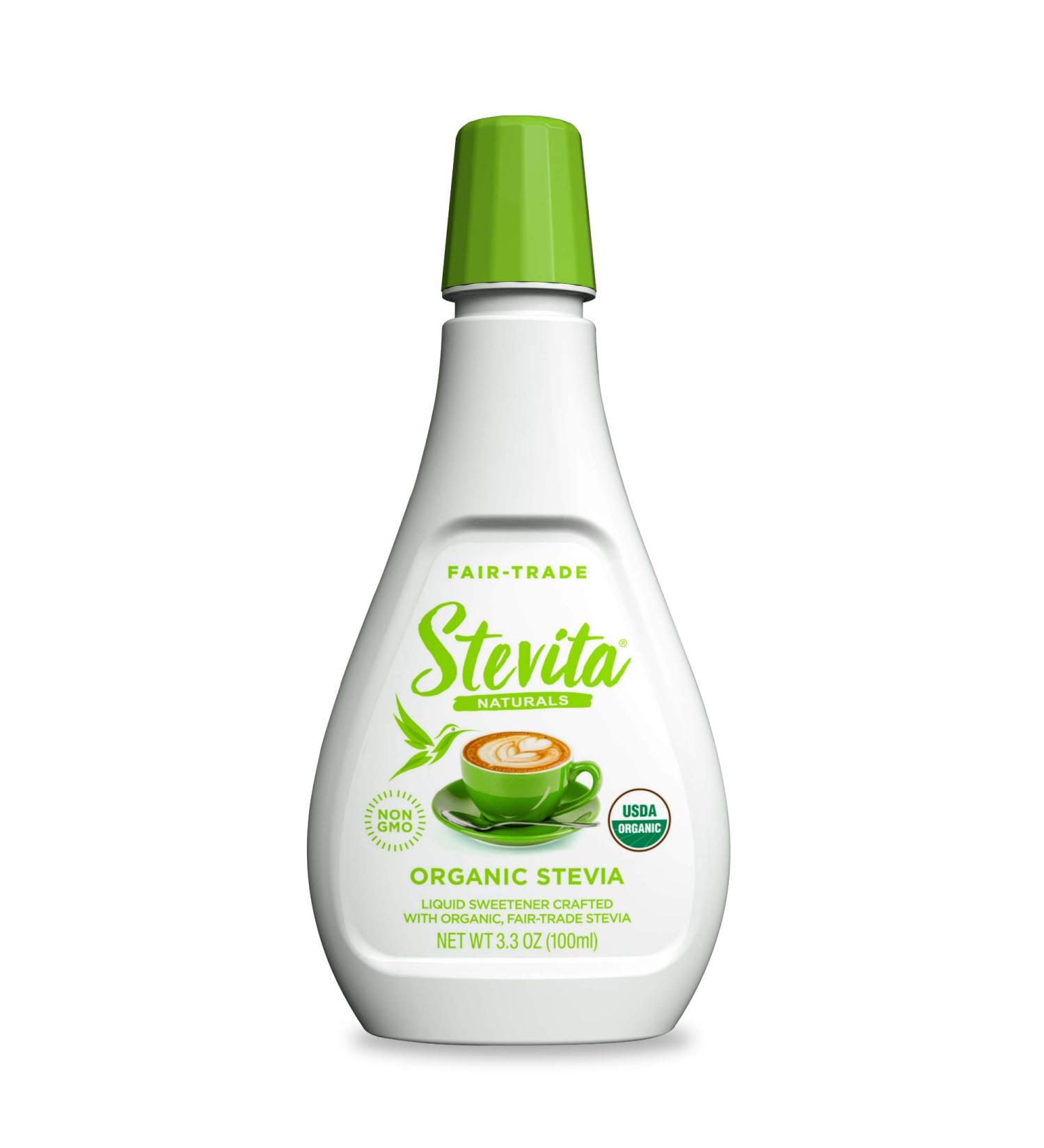 Stevita Organic Liquid Stevia 3.3 oz - Zero Calorie Sweetener, USDA Organic, Non-GMO, Vegan, Keto, Paleo - Buy Online on GoSupps.com