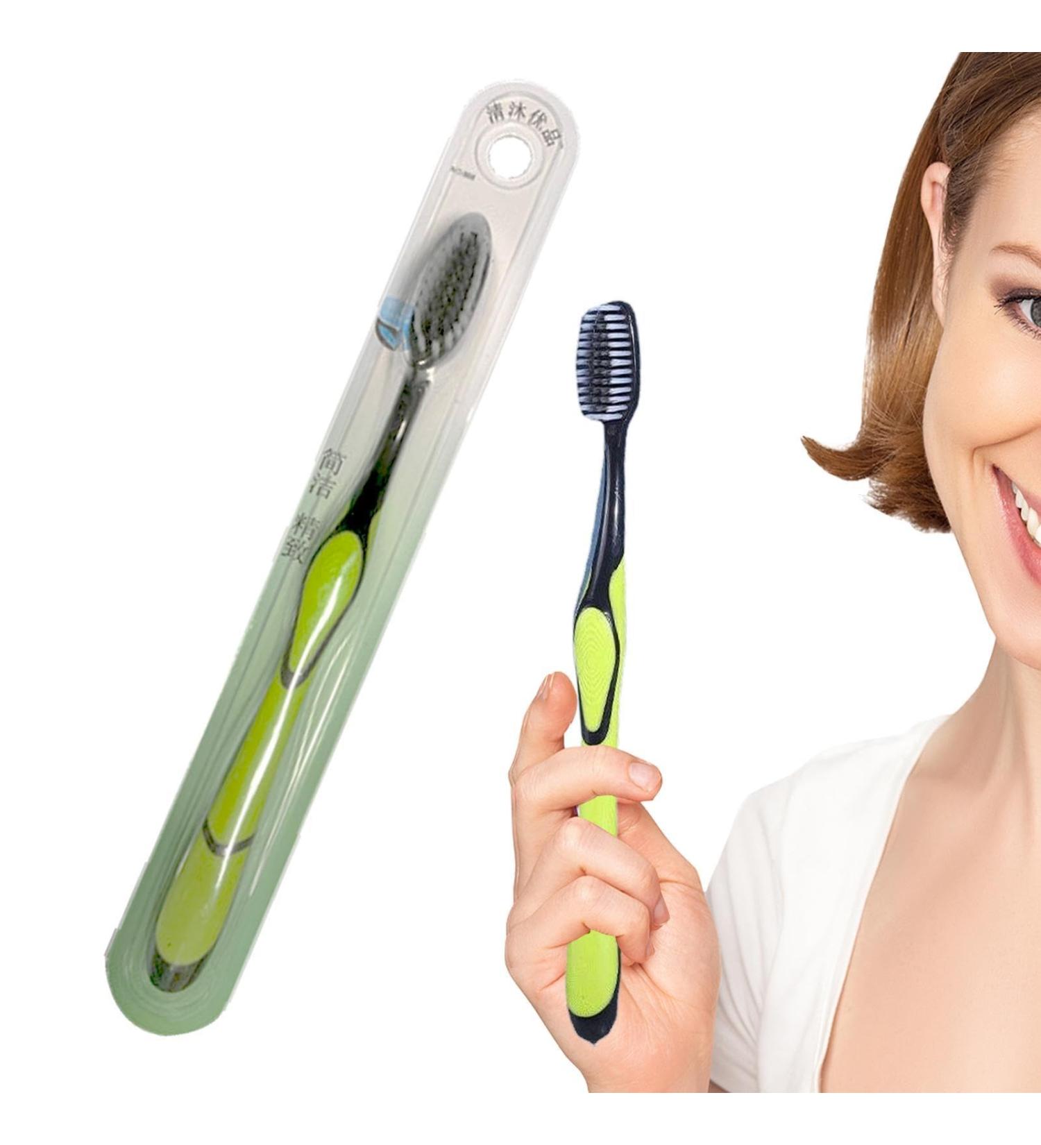 Soft Bristle Manual Coal Toothbrush - 1/2 Piece Essential for Adults | Effective Tooth Spot Removal & Mouth Cleaning Accessories - Buy Online on GoSupps.com