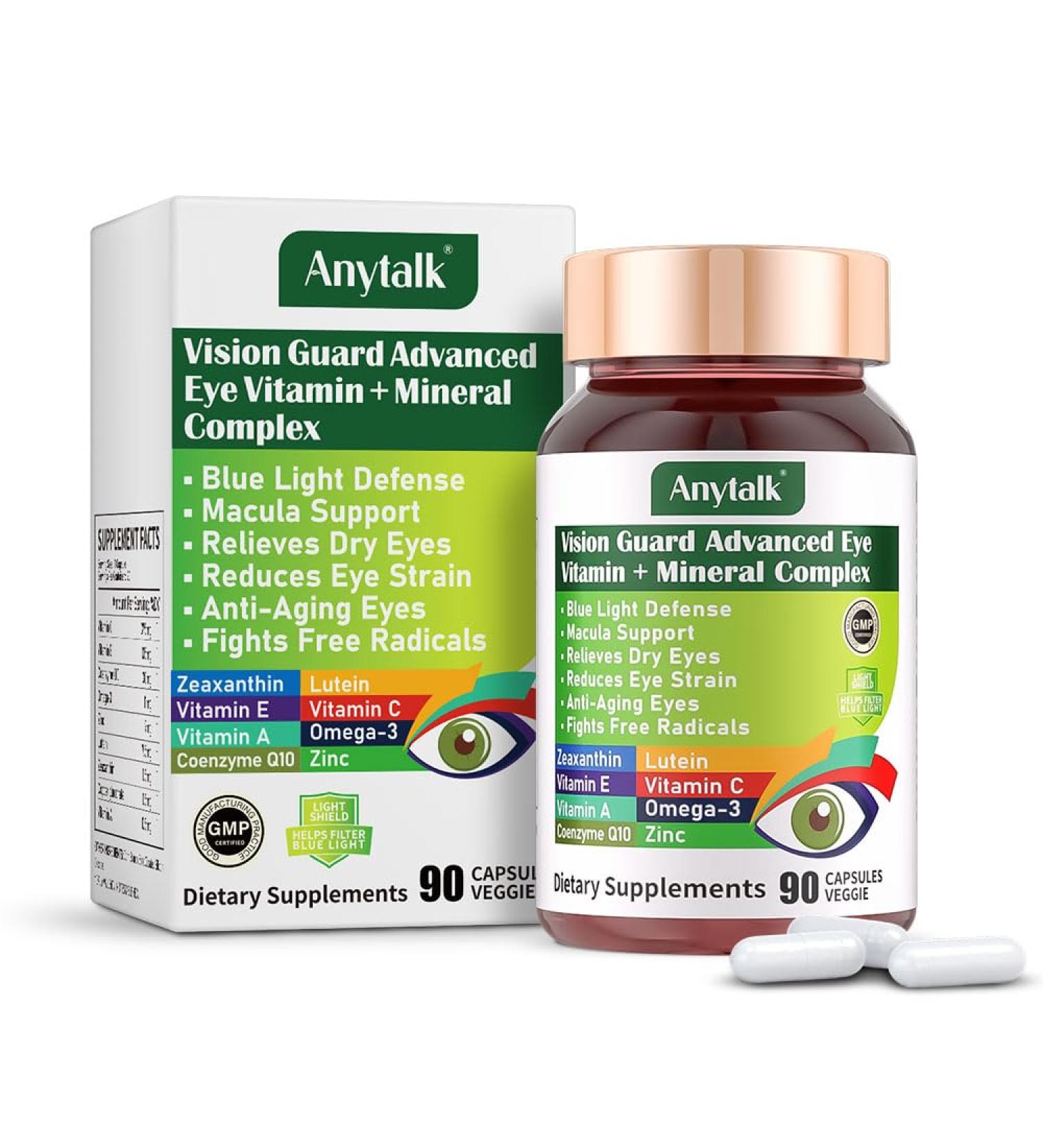 Lutein Eye Vitamins - Eye Health Supplements for Macular Pigment & Dry Eye, Contains Lutein, Zeaxanthin, Zinc, Omega-3, Vitamins C & E to Adult Support Healthy Vision (90 Capsules) 90 Count (Pack of 1) - Buy Online on GoSupps.com