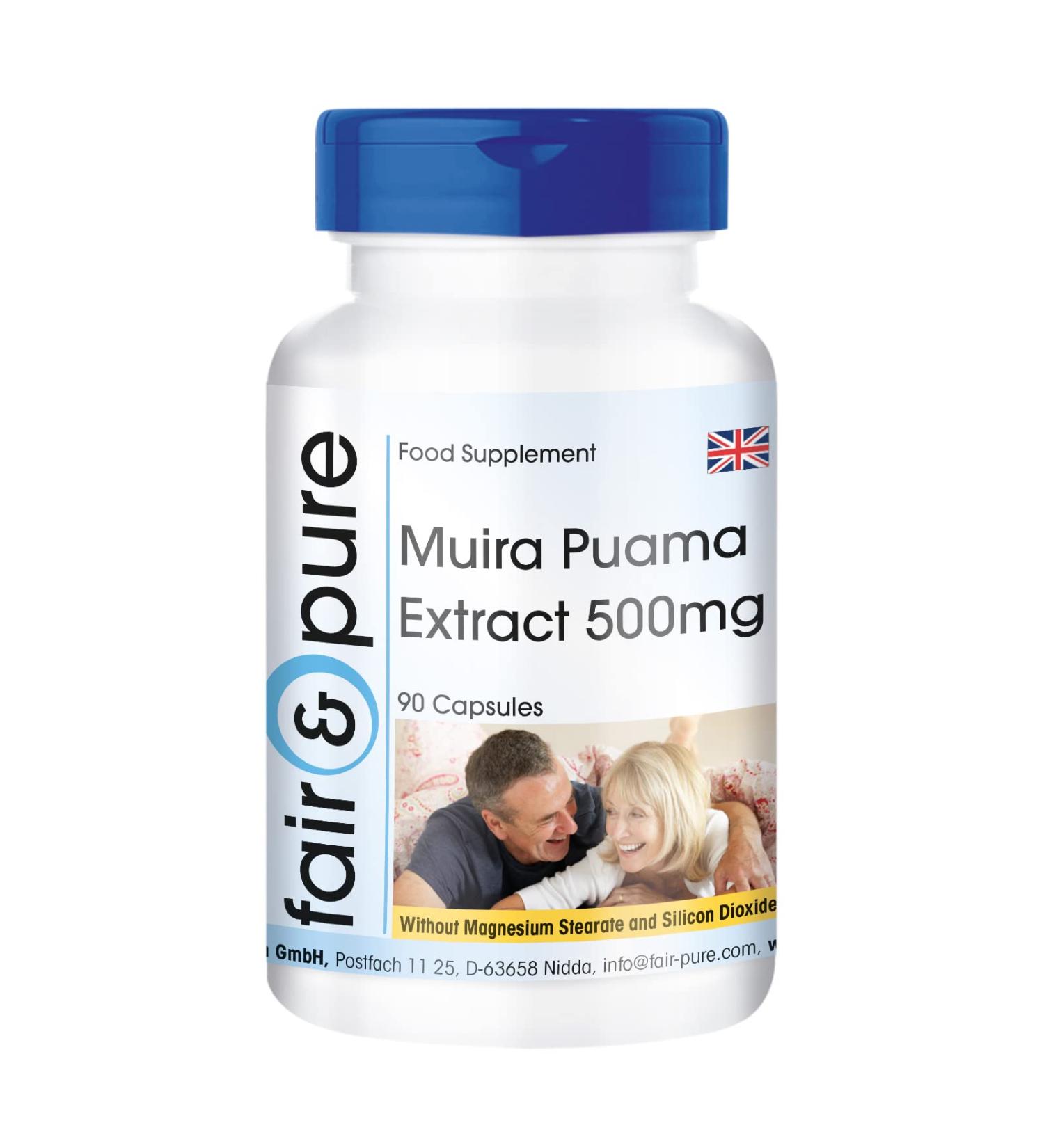 Fair & Pure Muira Puama 500mg Extract (10:1) - Vegan Capsules | 90 Count - Buy Online on GoSupps.com