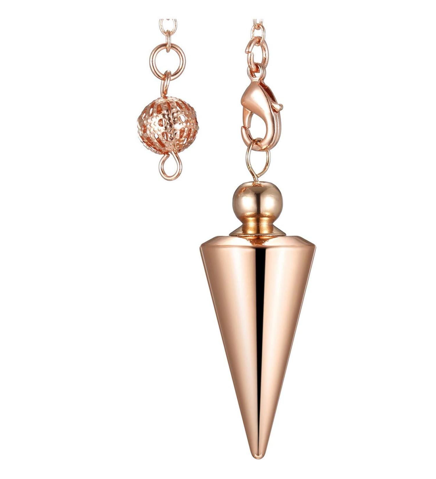 Jsdde Rose Gold Copper Pendulum Pendant with Chain - Esoteric Radiesthesia for Reiki Healing Dowsing and Energy Therapy - Buy Online on GoSupps.com