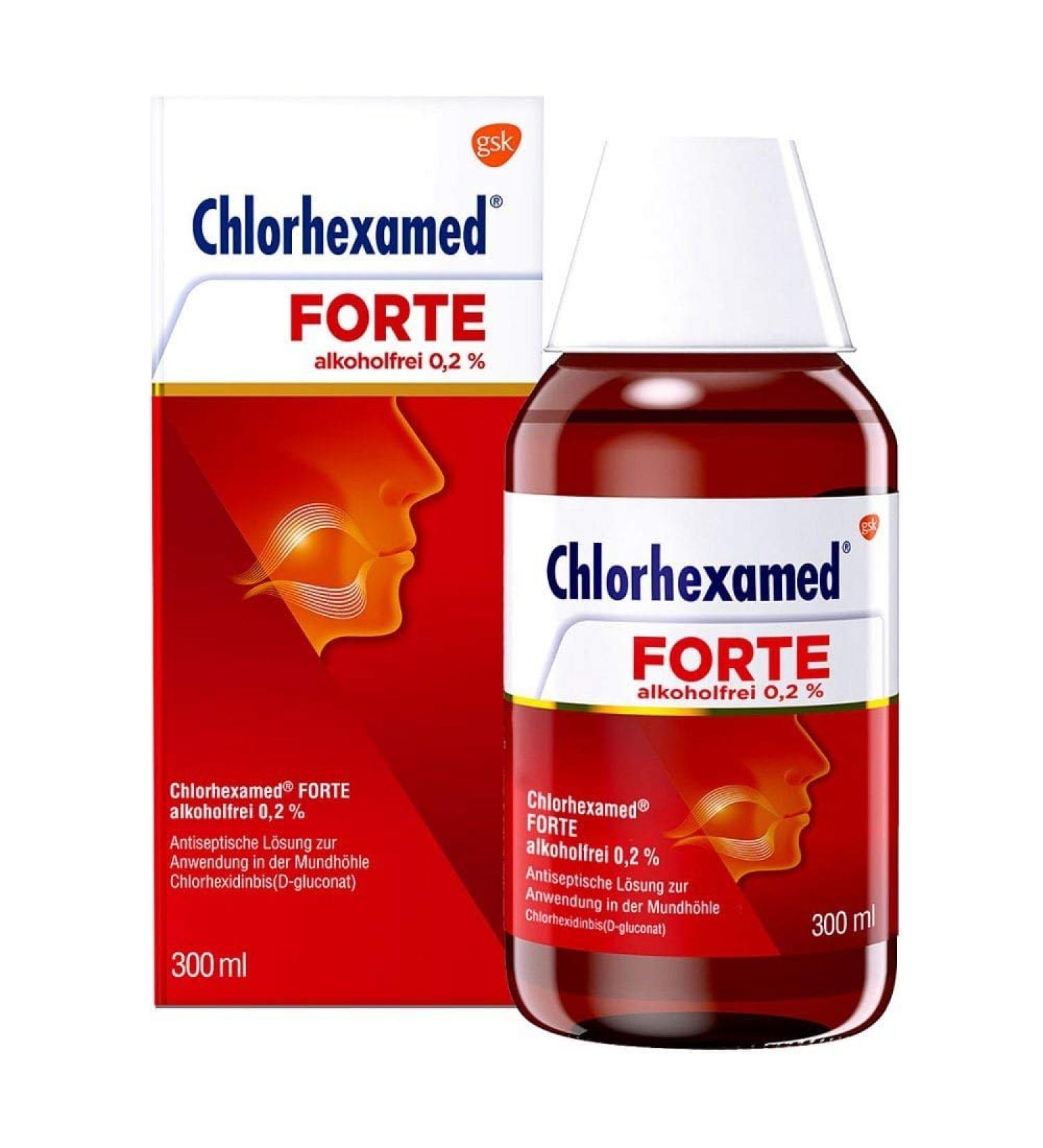 Chlorhexamed Forte Non-Alcoholic Mouthwash 0.2% - Antiseptic Oral Rinse for Gum Inflammation 300 ml | International Shipping Available - Buy Online on GoSupps.com