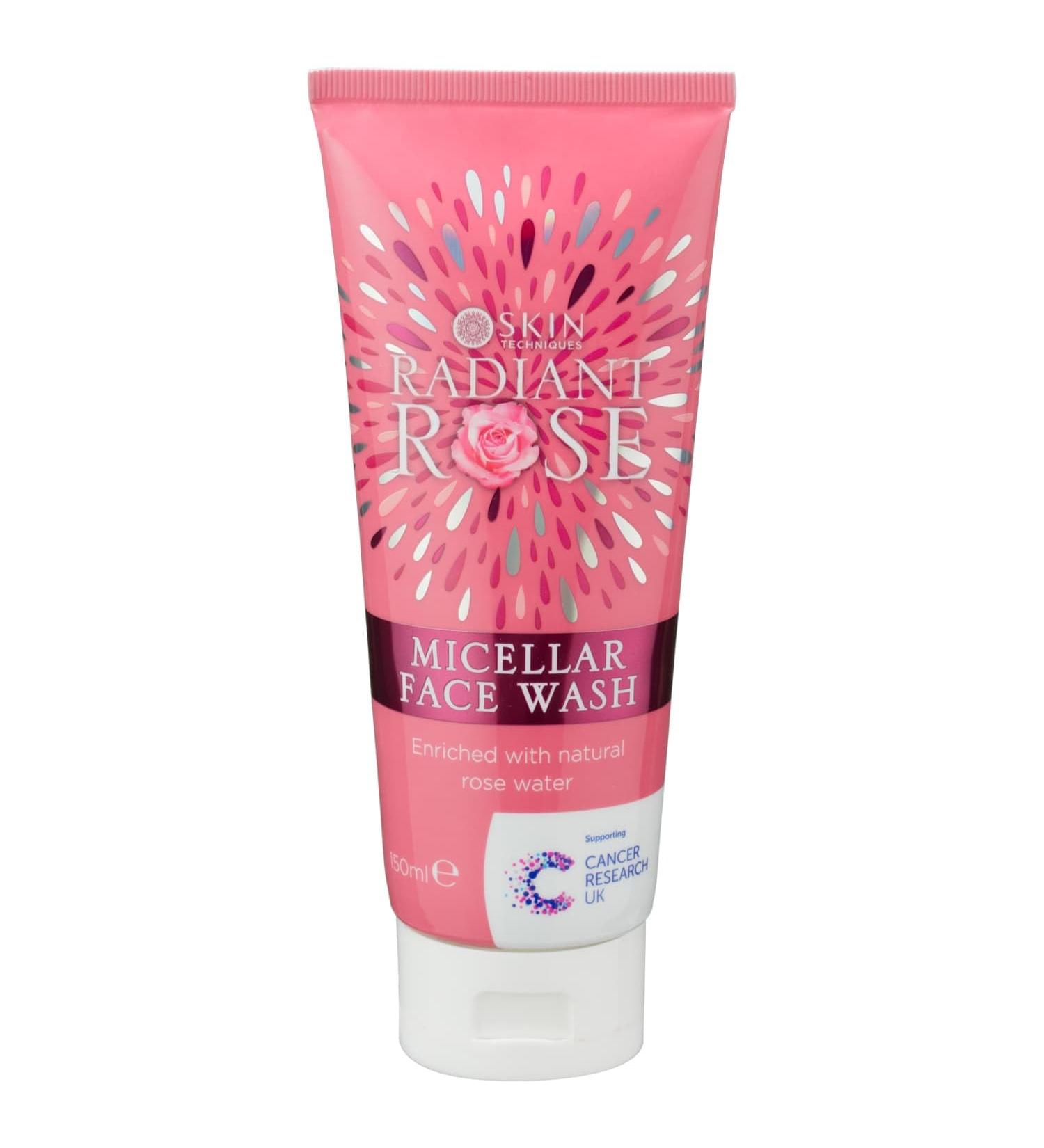 Skin Techniques Radiant Rose Micellar Face Wash With Natural Rose Water Supporting Cancer Research Charity 150ml