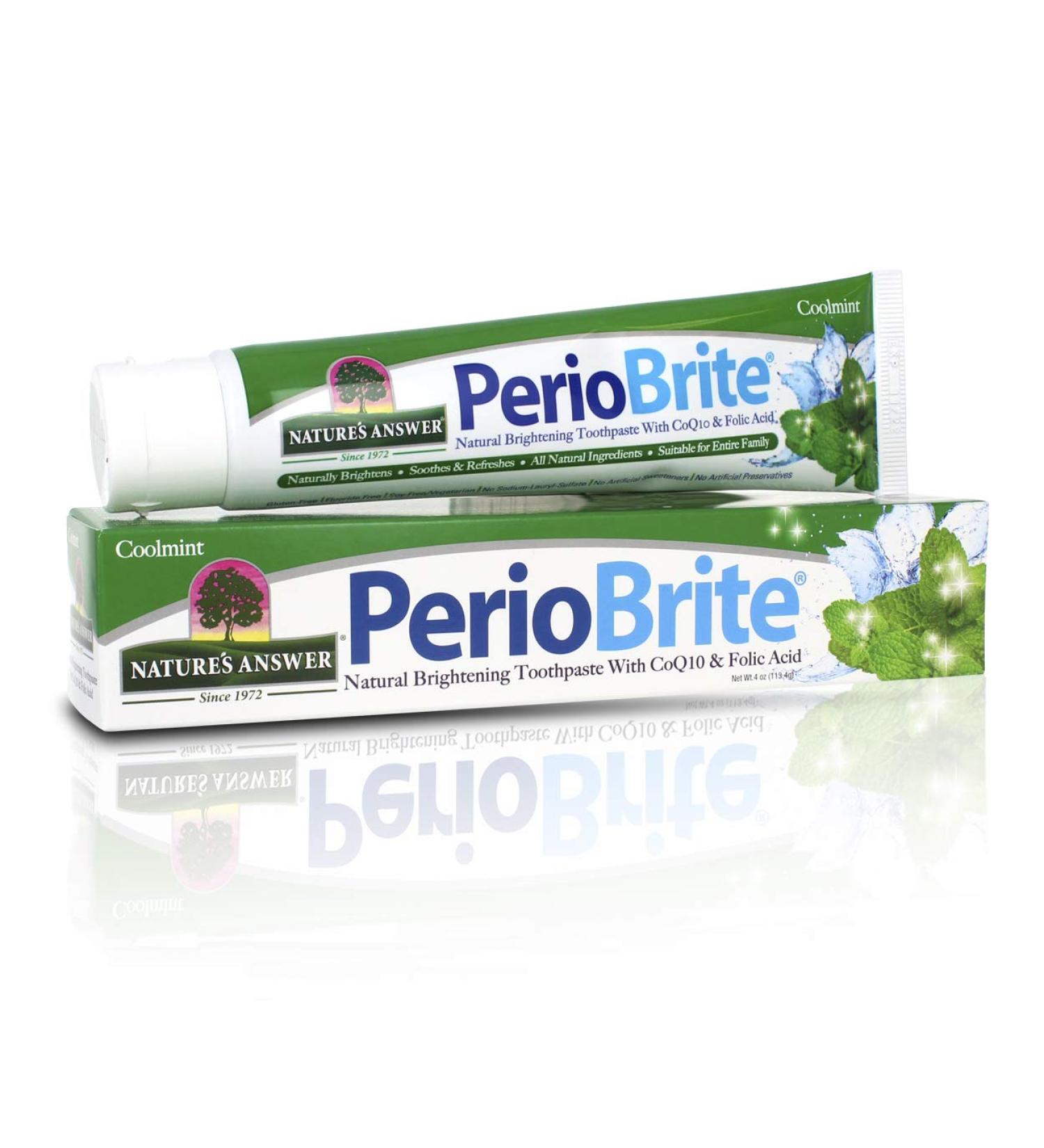 Nature's Answer Periobrite Toothpaste Coolmint | Whitening & Cavity Protection | Sensitive Teeth Relief & Fresh Breath - Buy Online on GoSupps.com
