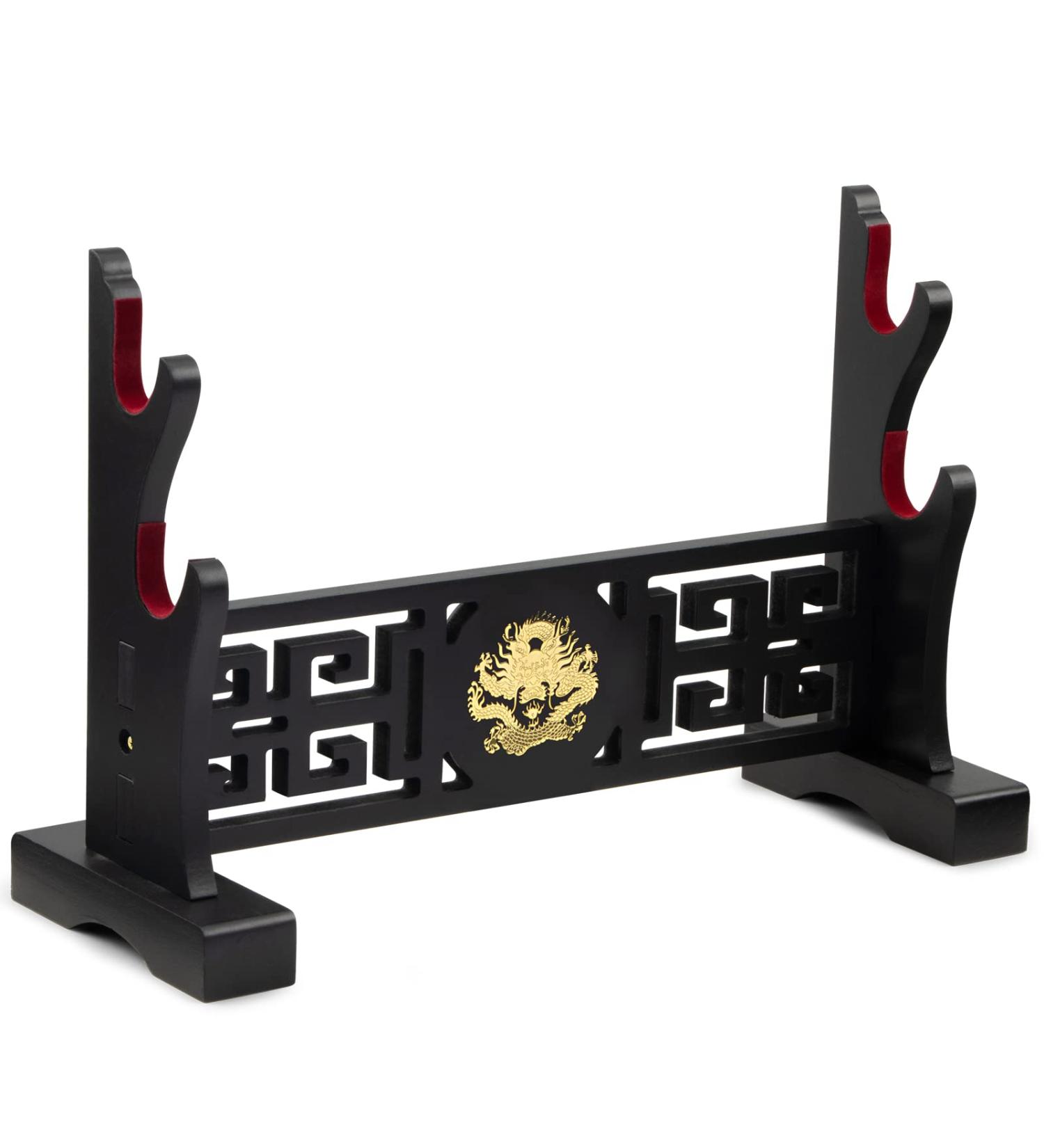 Ekkhysis 2-Tier Sword Stand Holder for Katana, Samurai Sword, Rapier, Light Saber - Display Hanger for Cosplay Blades, Tanjirou Demon Slayer, Genshin Impact - Padded Hooks for Secure Storage - Buy Online on GoSupps.com