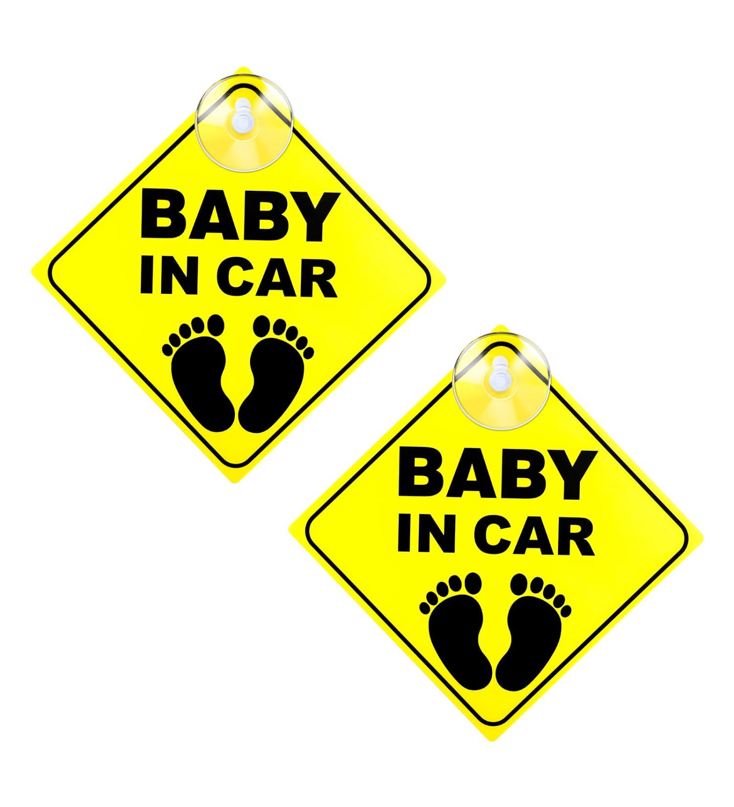 Buy Cobee Baby in Car Sign - 2 PCS Suction Cup Stickers for Safety | Cute Baby Feet Pattern | International Shipping Available - Buy Online on GoSupps.com