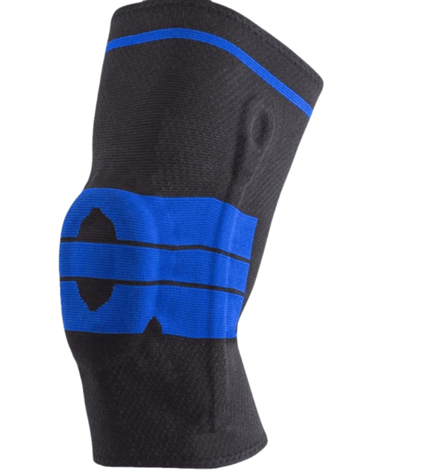 Compression Knee Sleeve for Athletes & Pain Relief Optimal Injury Recovery | Black/Blue Large - International Shipping - Buy Online on GoSupps.com
