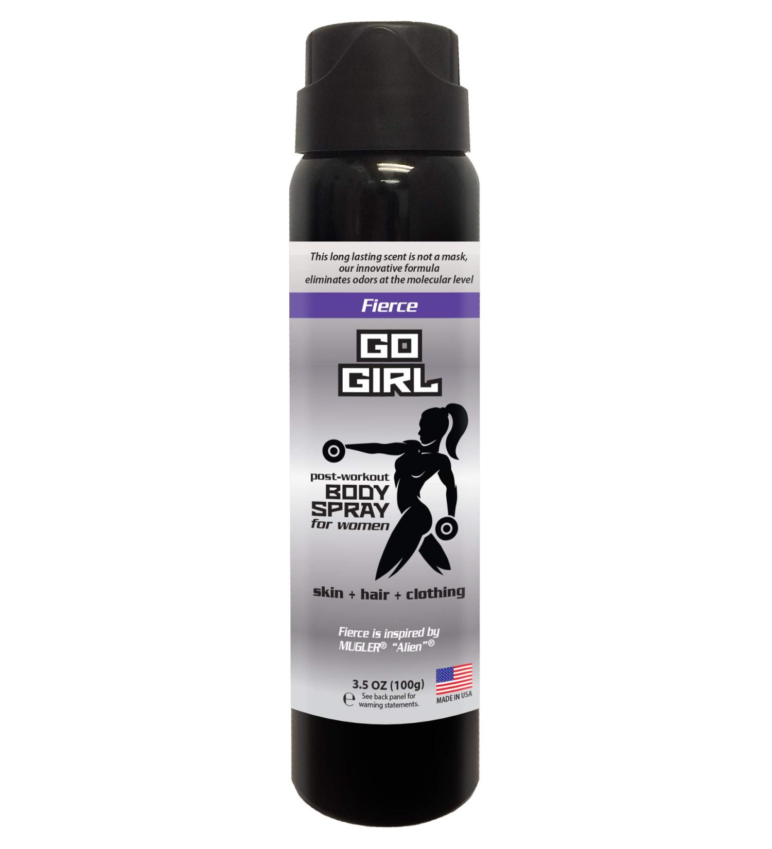 Go Girl - Women s Post Workout Body Spray - Breaks Down Most Foul Odors at The Molecular Level on Skin Hair and clothing - 3.5 oz Spray Fierce Fierce 3.5 Ounce (Pack of 1) - Buy Online on GoSupps.com