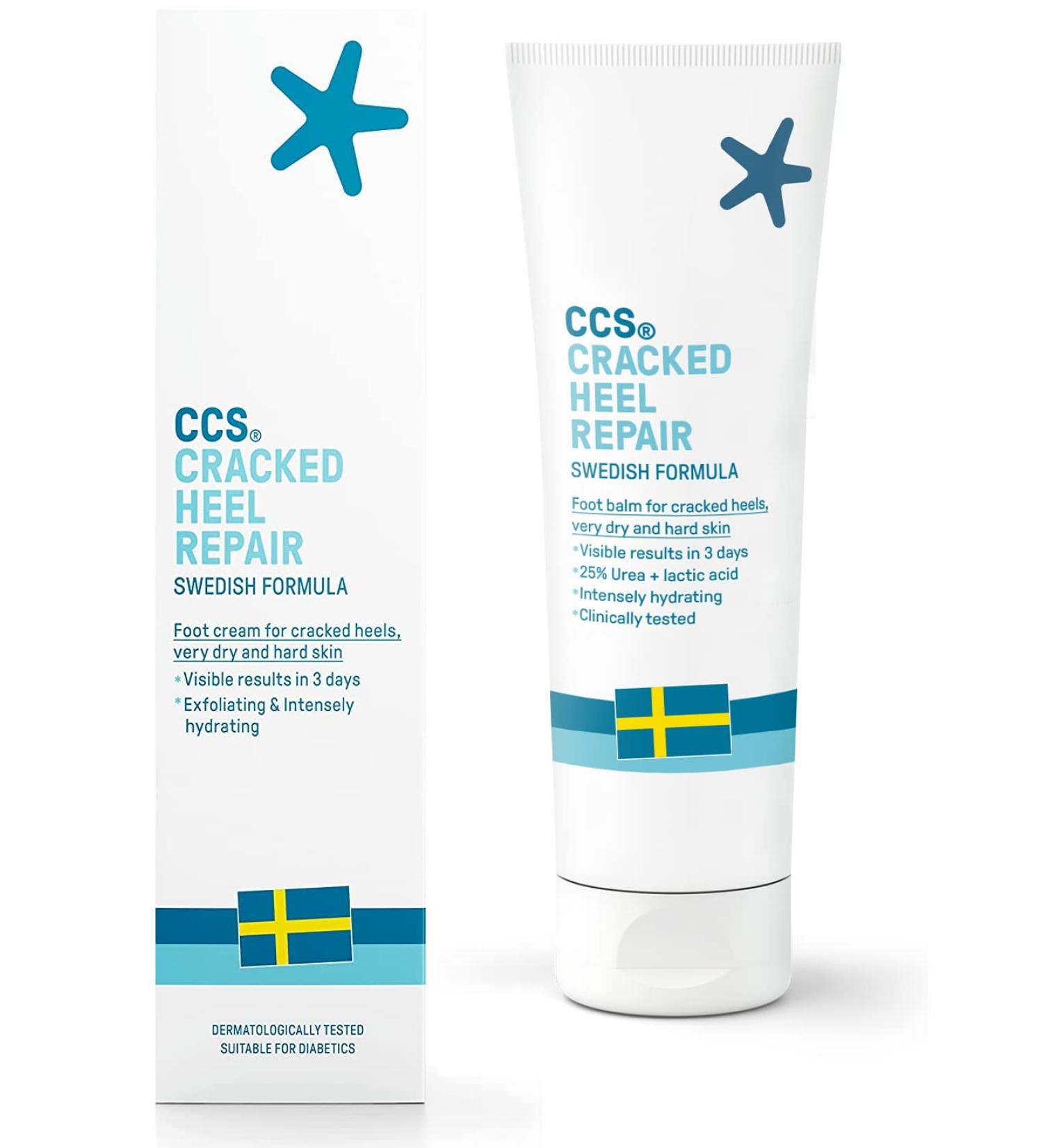 CCS Cracked Heel Repair Balm 125ml - Visible Results in 3 Days | 25% Urea & Lactic Acid | Clinically Tested for Very Dry Feet - Buy Online on GoSupps.com
