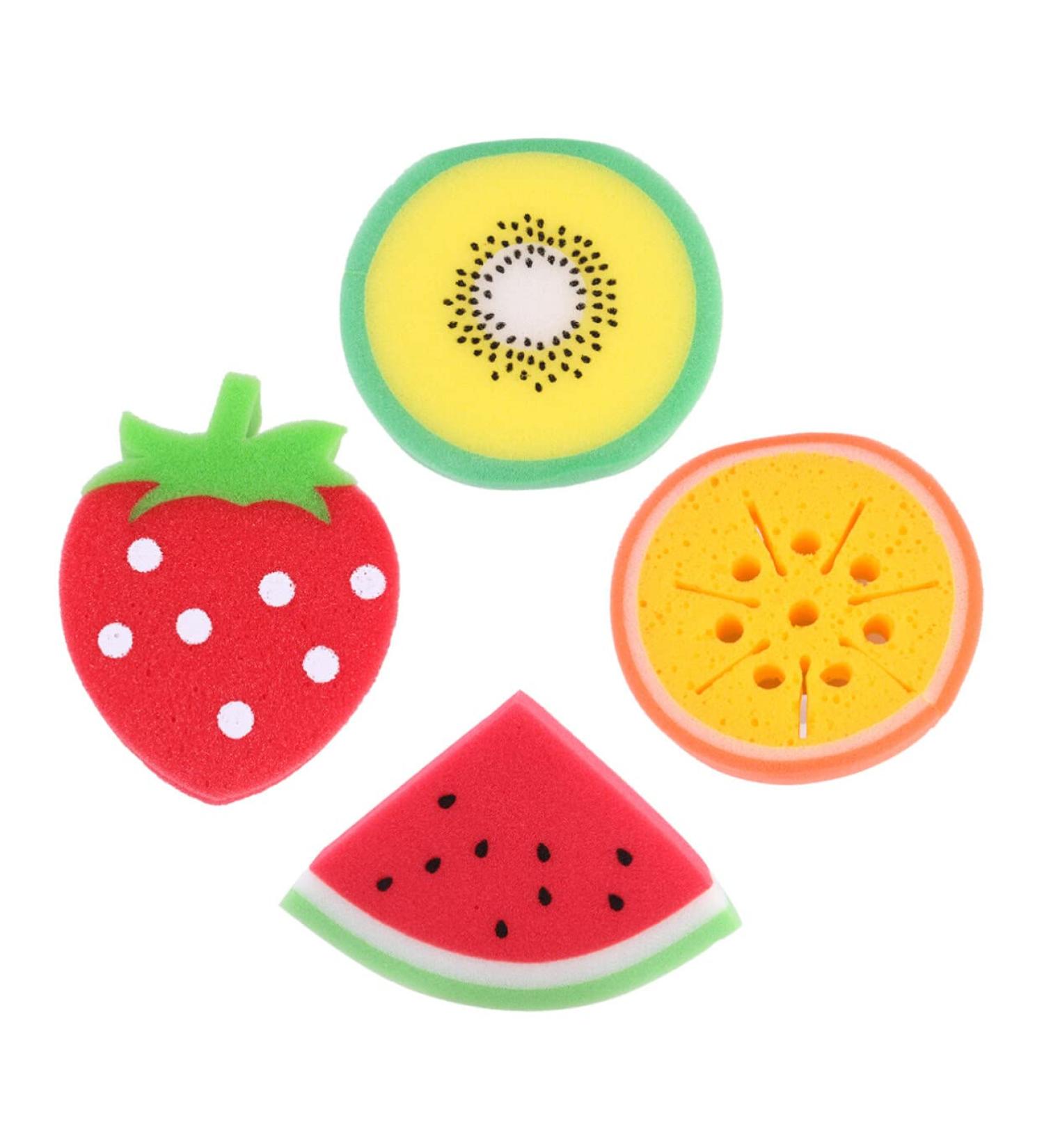 Zerodeko 4 Pcs Children's Bath Sponge Set - Baby & Kids Exfoliating Body Brush - Red Sea Sponges for Bathing - Buy Online on GoSupps.com