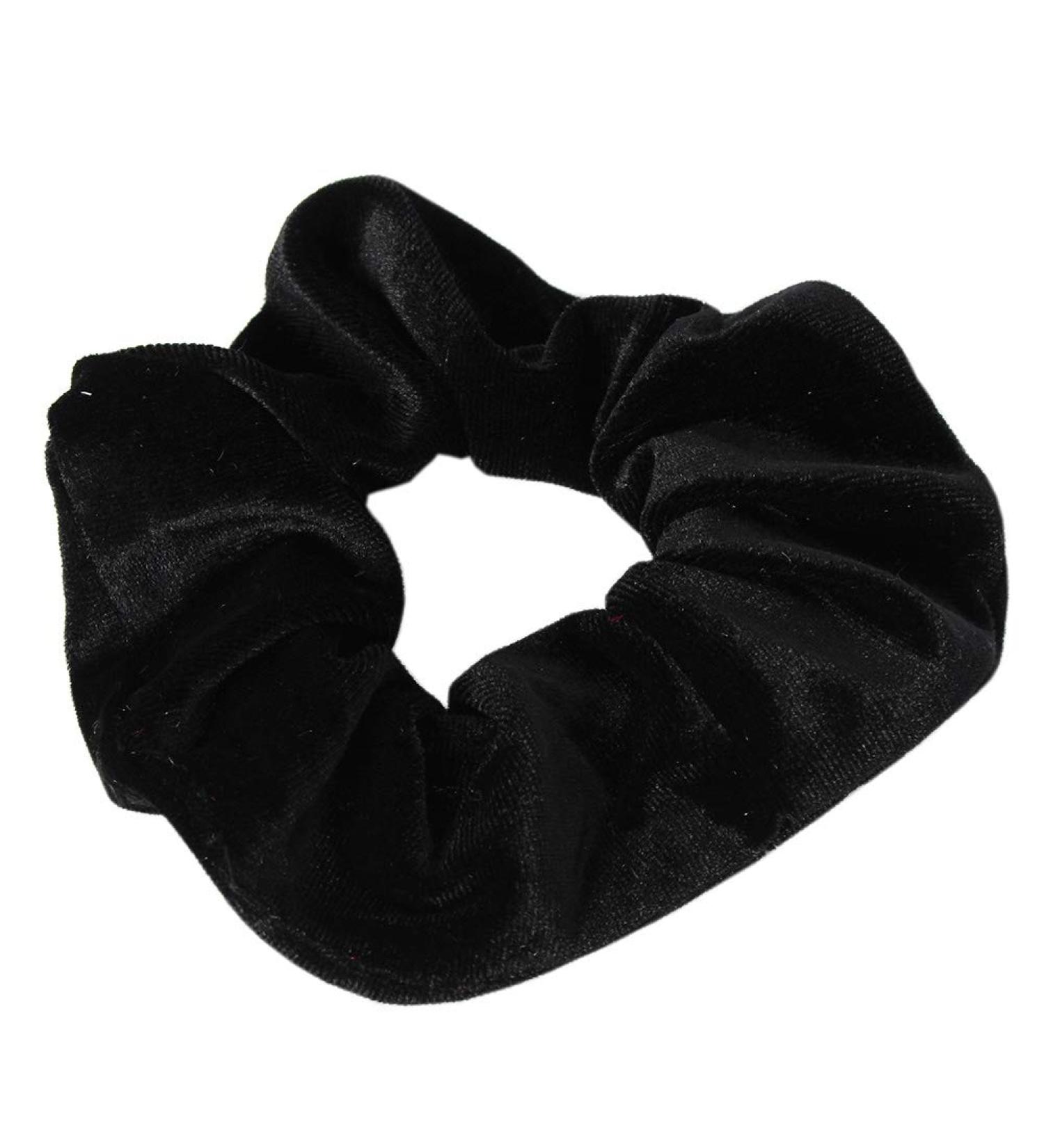 JUSTFOX XXL Velour Velvet Hair Tie - Black Ponytail Holder & Scrunchie for Superior Hold | Shop Internationally - Buy Online on GoSupps.com