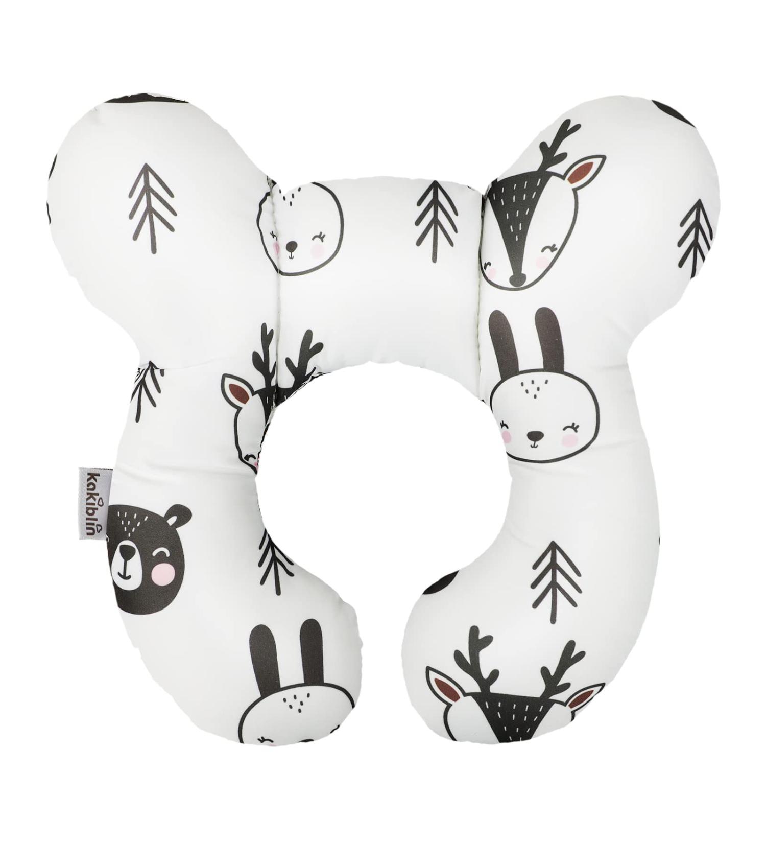 Baby Travel Pillow - Infant Head and Neck Support Cushion for Car Seats and Strollers - Bear Pattern | Safety Baby Headrest for Comfortable Travels - Buy Online on GoSupps.com