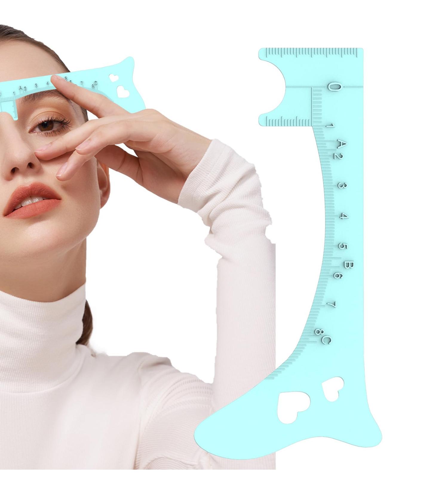 Eyebrow ruler Women Eyebrow Template for Eyeliner Quick Eye Makeup Tool Eyebrow Shaping Aid Brow Measuring Tool for Perfect Eyeliner & Lip Lines Blue - Buy Online on GoSupps.com