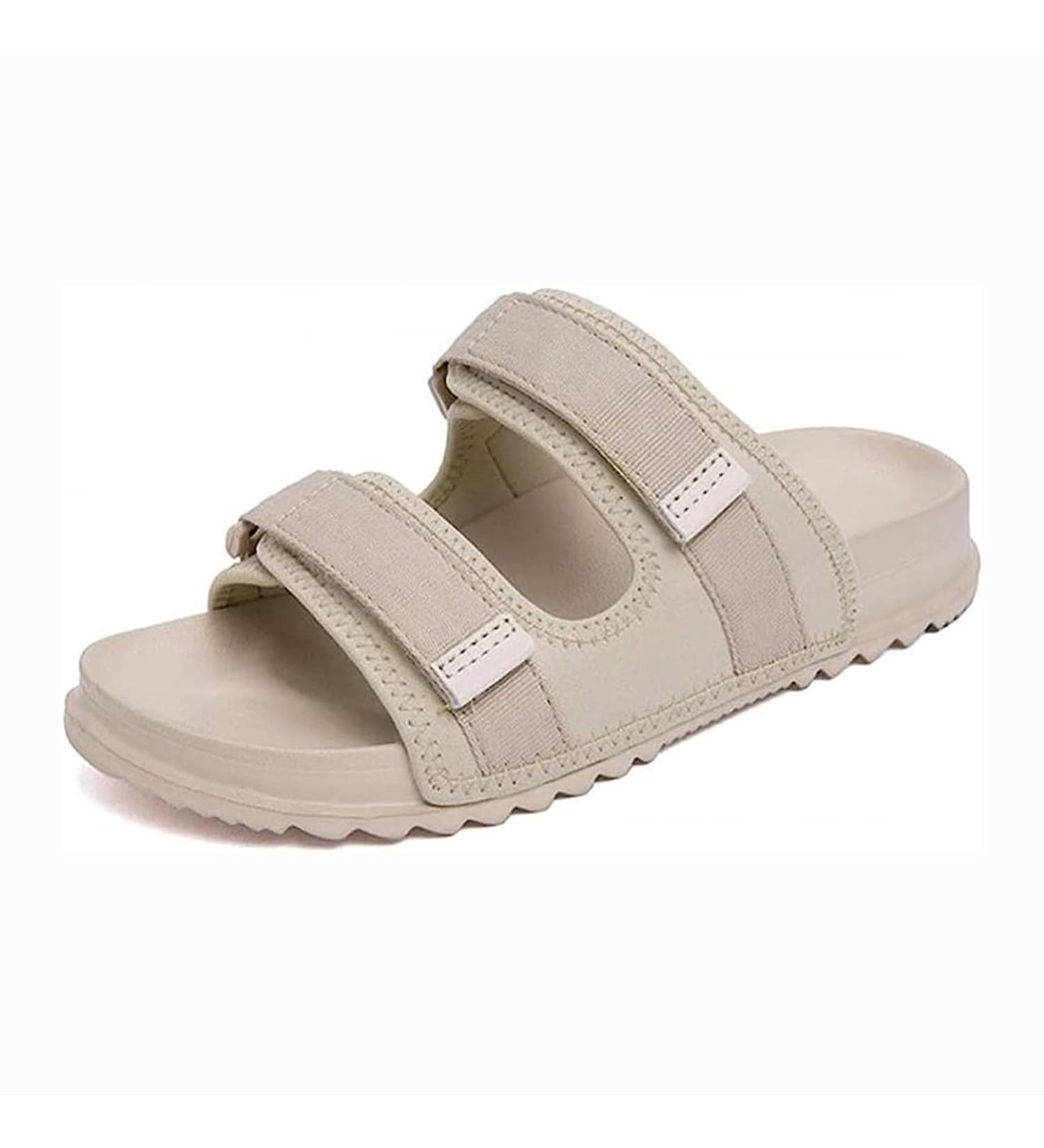 HCZION Men's Diabetic Slippers - Adjustable Memory Foam Shoes for Arthritis & Edema - Extra Wide Orthopedic Sandals in Beige (Size 41 EU) - Buy Online on GoSupps.com