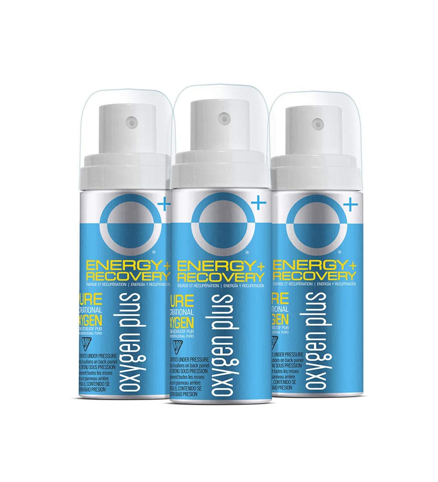 Oxygen Plus O+ Mini 3 Pack - 99.5% Pure O2 Portable Oxygen Can for Energy & Recovery - 5+ Uses Per Can - 52.41 Fl Oz (Pack of 3) - Buy Online on GoSupps.com