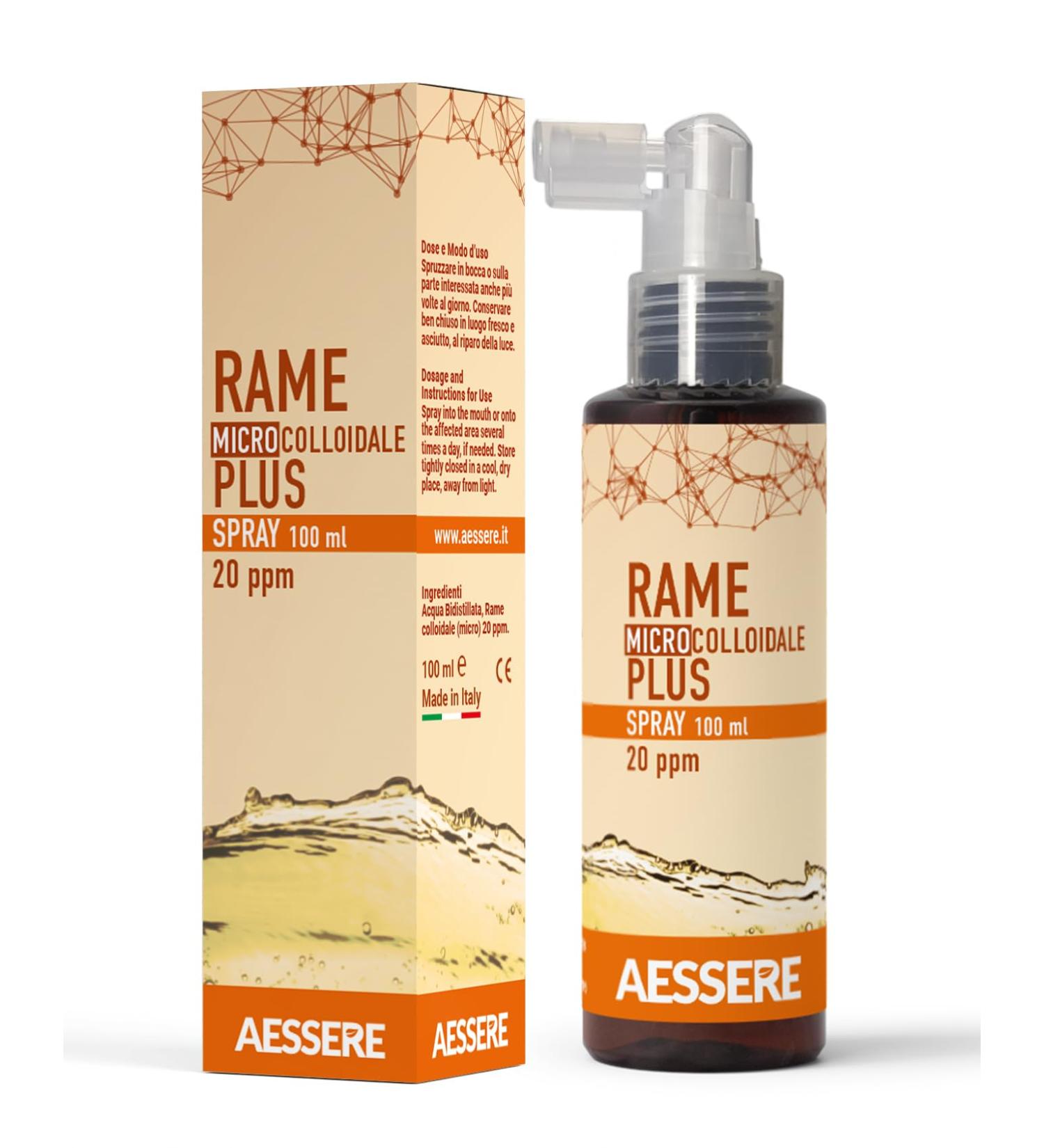 AESSERE Srl Colloidal Copper Plus Spray 20PPM 100 ml - Buy Online on GoSupps.com