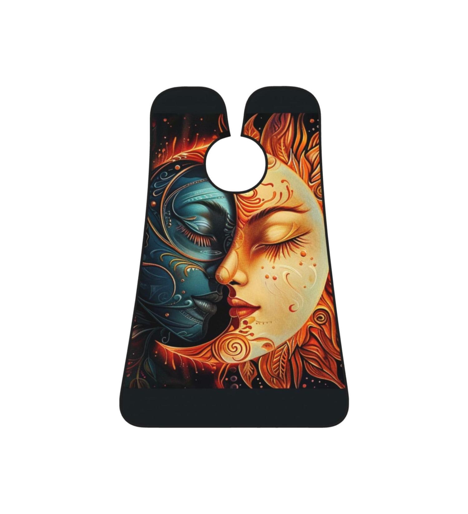 Sun and Moon Print Beard Bib Apron - Non-Stick Hair Catcher for Men | Perfect Shaving Gift | One Size Black - Buy Online on GoSupps.com