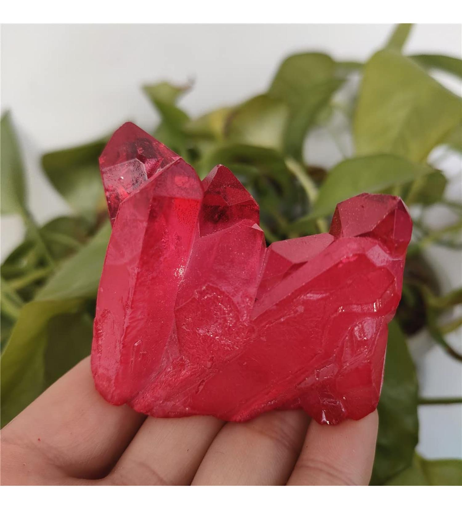 Natural Crystal Rough 1pc 80-100g Red Titanium Rainbow Aura Lemurian Quartz Cluster Crystal Point Quartz Crystals Stones - Buy Online on GoSupps.com