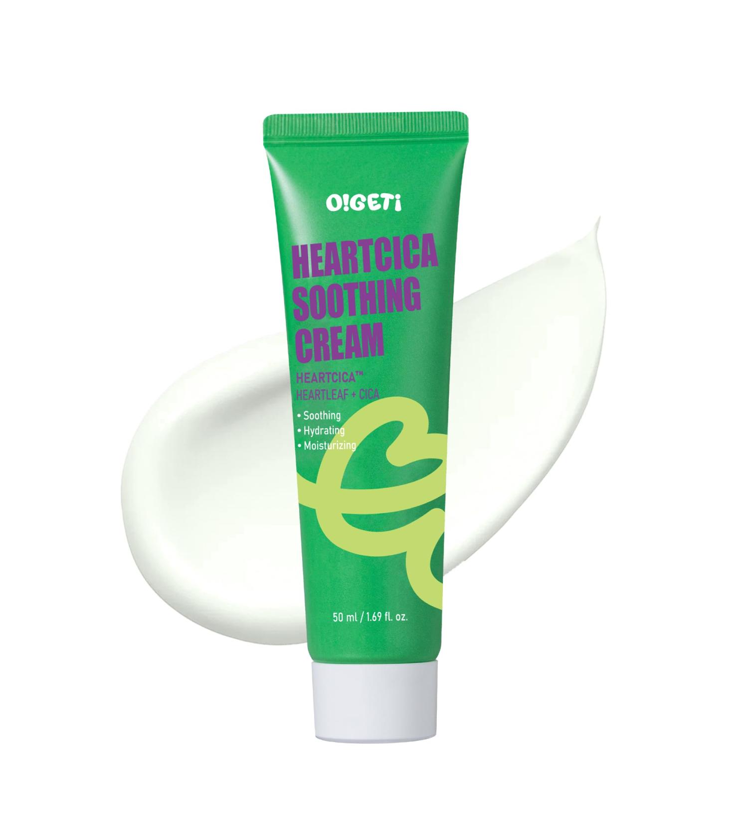 O!GETi HeartCica Soothing Cream, Lightweight Moisturizer with Heartleaf & Cica Complex, Triple Patented Hydration, 1.7 fl.oz - Buy Online on GoSupps.com
