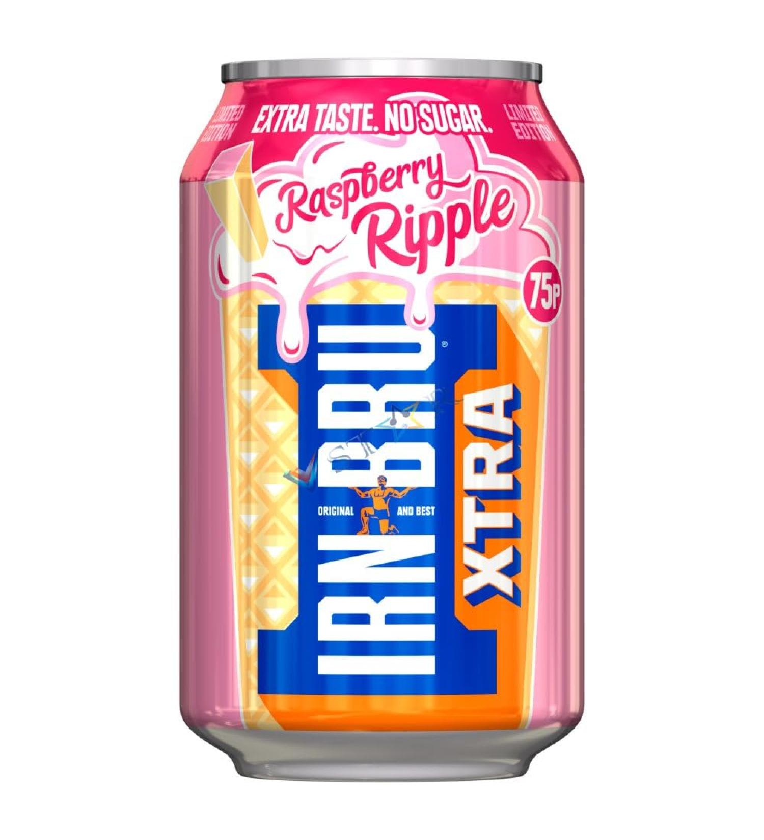 Irnn Bru PM Variety Soft Drink collection Pack (Raspberry Ripple 330ml (24 Cans (Full Box))) Fruit Raspberry Ripple 330ml (24 Cans (Full Box))