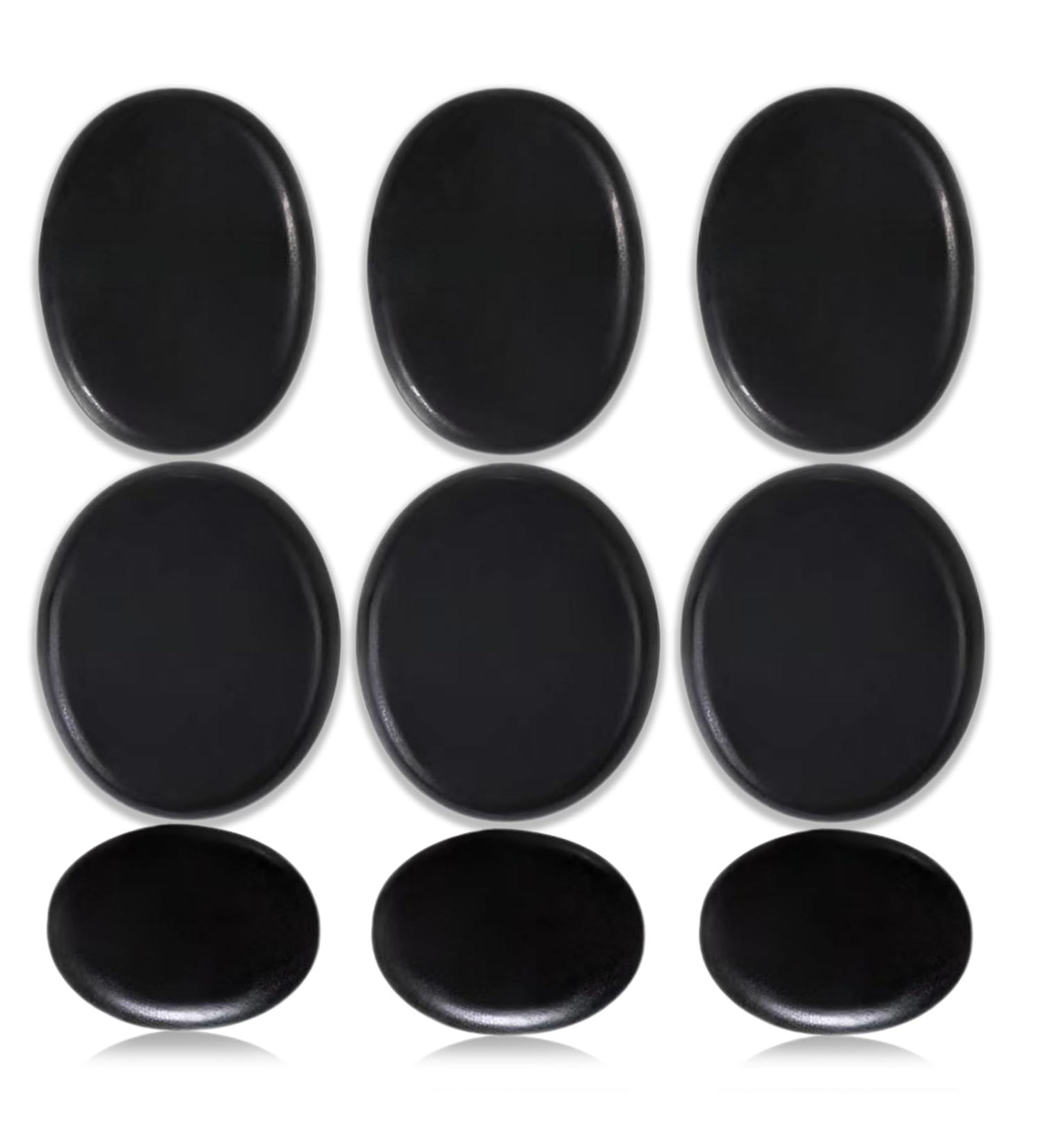Euduq 9-Piece Hot Stone Massage Set | Basalt Spa Stones for Relaxation & Therapy | International Shipping - Buy Online on GoSupps.com