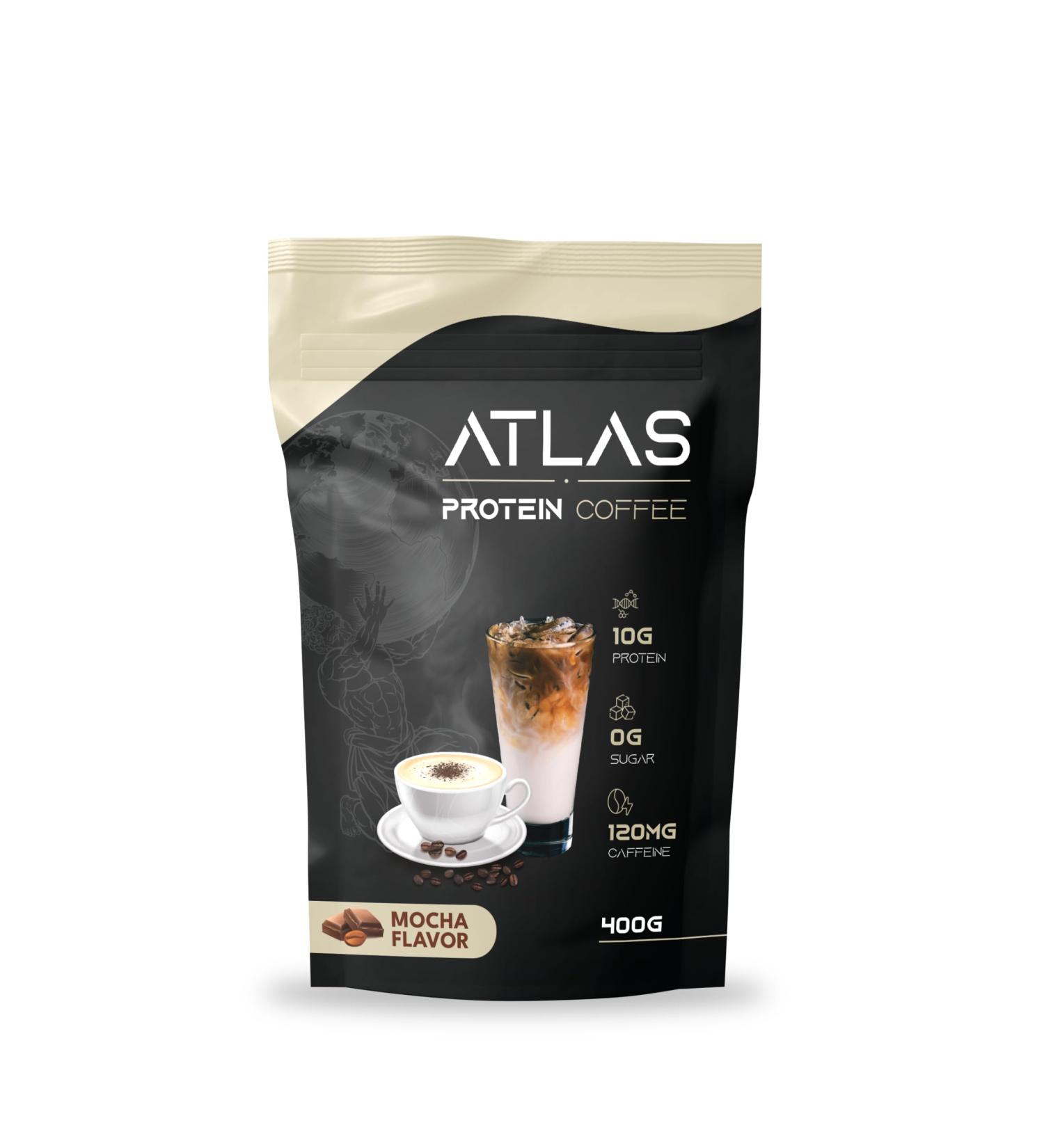 Atlas Protein Coffee - Mocha Flavor | 20 Servings | 10g Protein & 120mg Caffeine | Sugar-Free International Shipping - Buy Online on GoSupps.com