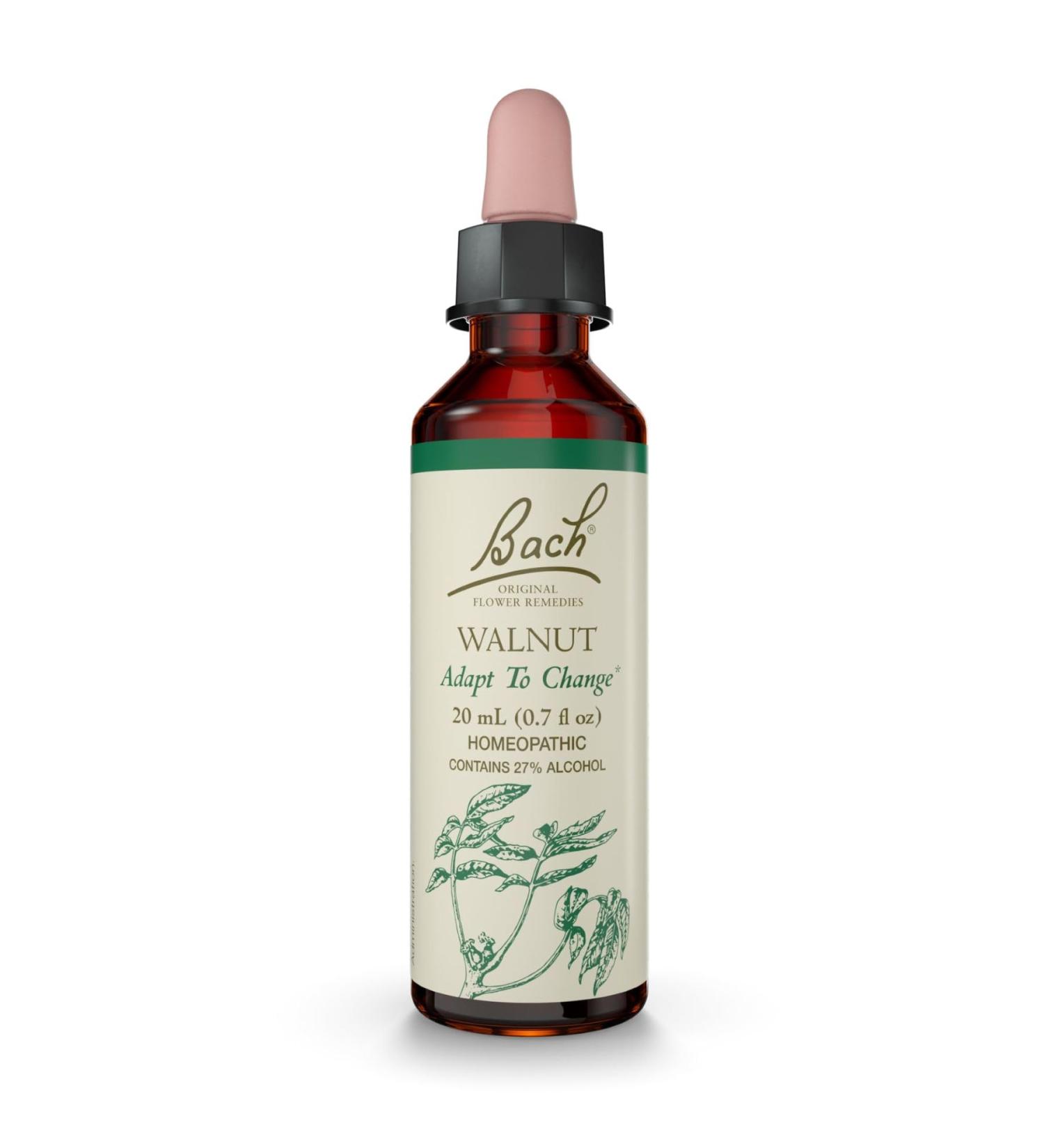 Bach Original Flower Remedies Walnut - Adapt to Change - Natural Homeopathic Flower Essence for Emotional Balance - Vegan Gluten Free Sugar Free - 20mL Dropper - Buy Online on GoSupps.com