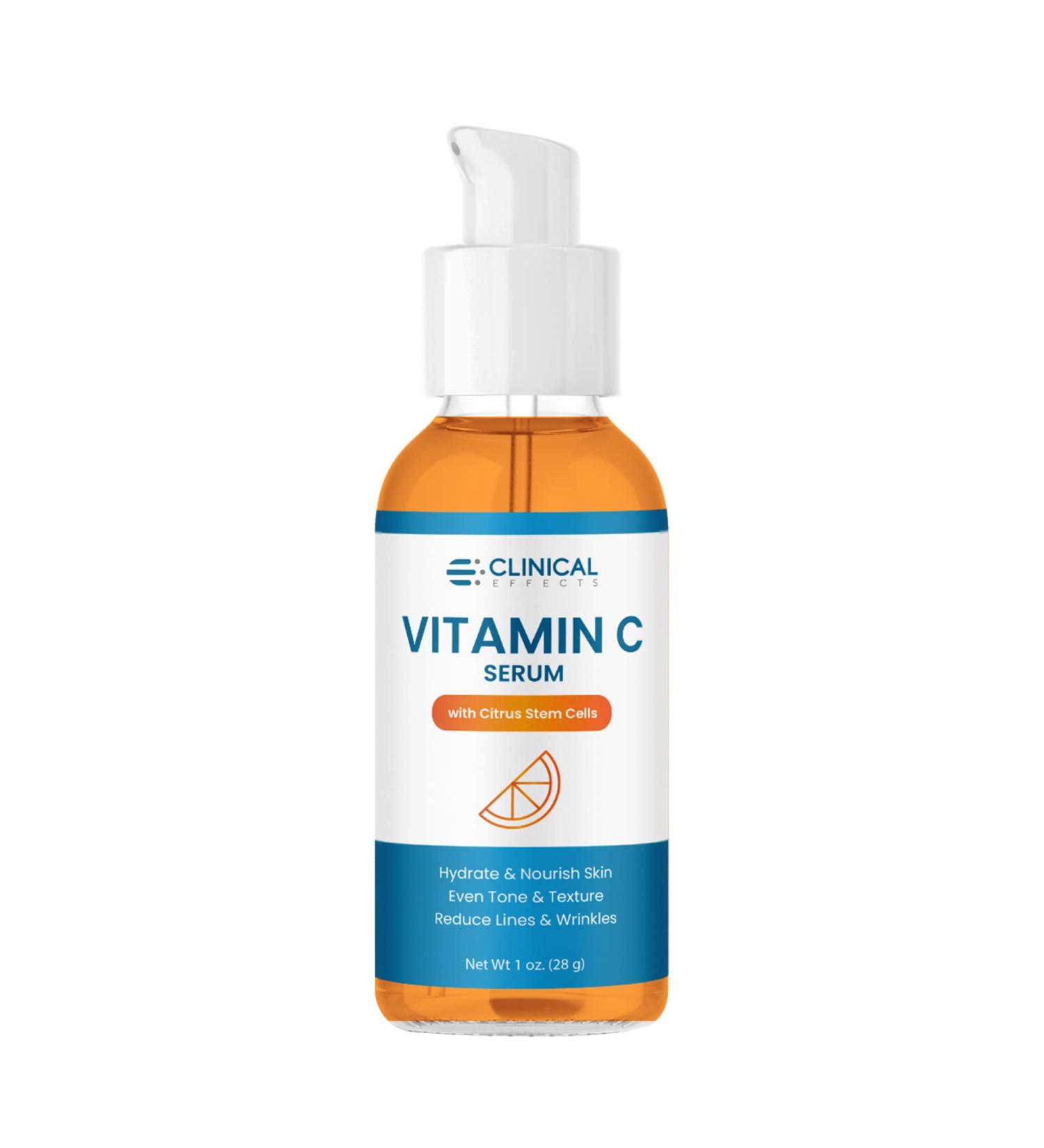 Clinical Effects Vitamin C Serum - Brightening & Hydrating Antioxidant Serum for All Skin Types - 1 oz Made in the USA - Buy Online on GoSupps.com