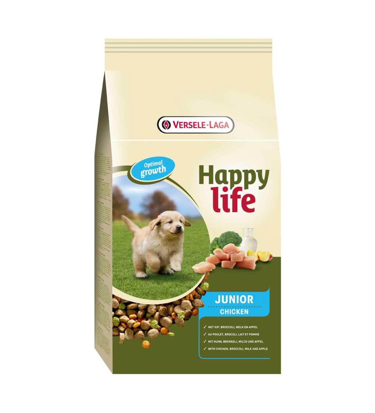 VERSELE-LAGA Happy Life Junior Chicken 10kg - Varied food based on chicken - Vital growing puppies