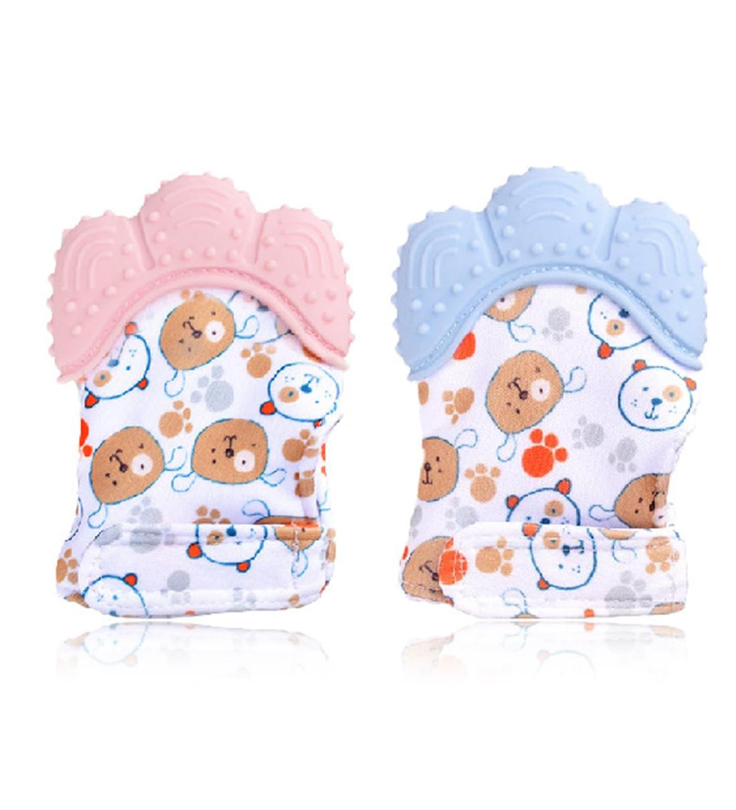Shop Oudqfcj 2PC Baby Bite Gloves & BPA-Free Bite Ring Toys | Soothe Gums for 0-6 Months - Buy Online on GoSupps.com